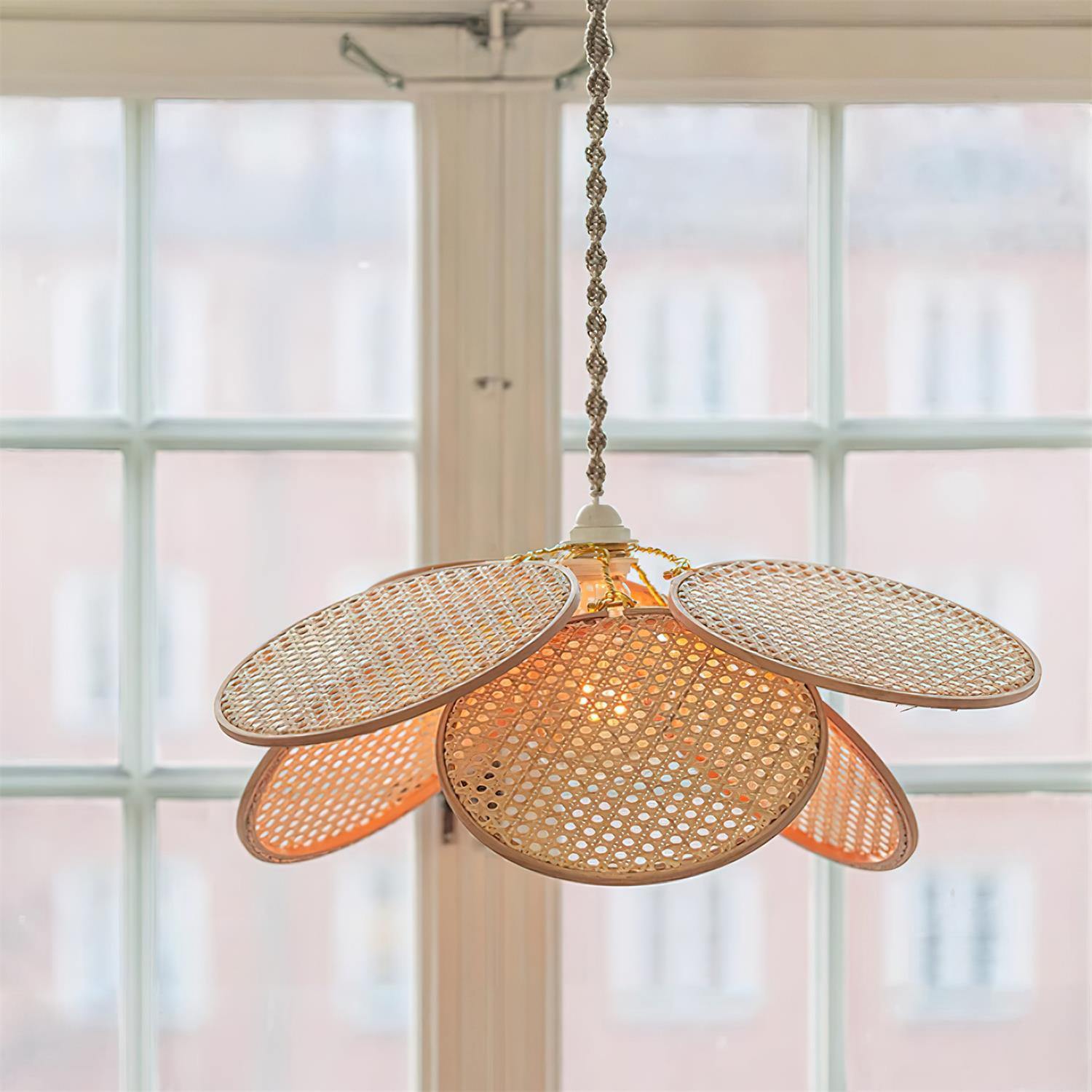Kloe Suspension Pétale Rotin Organique Bohème
