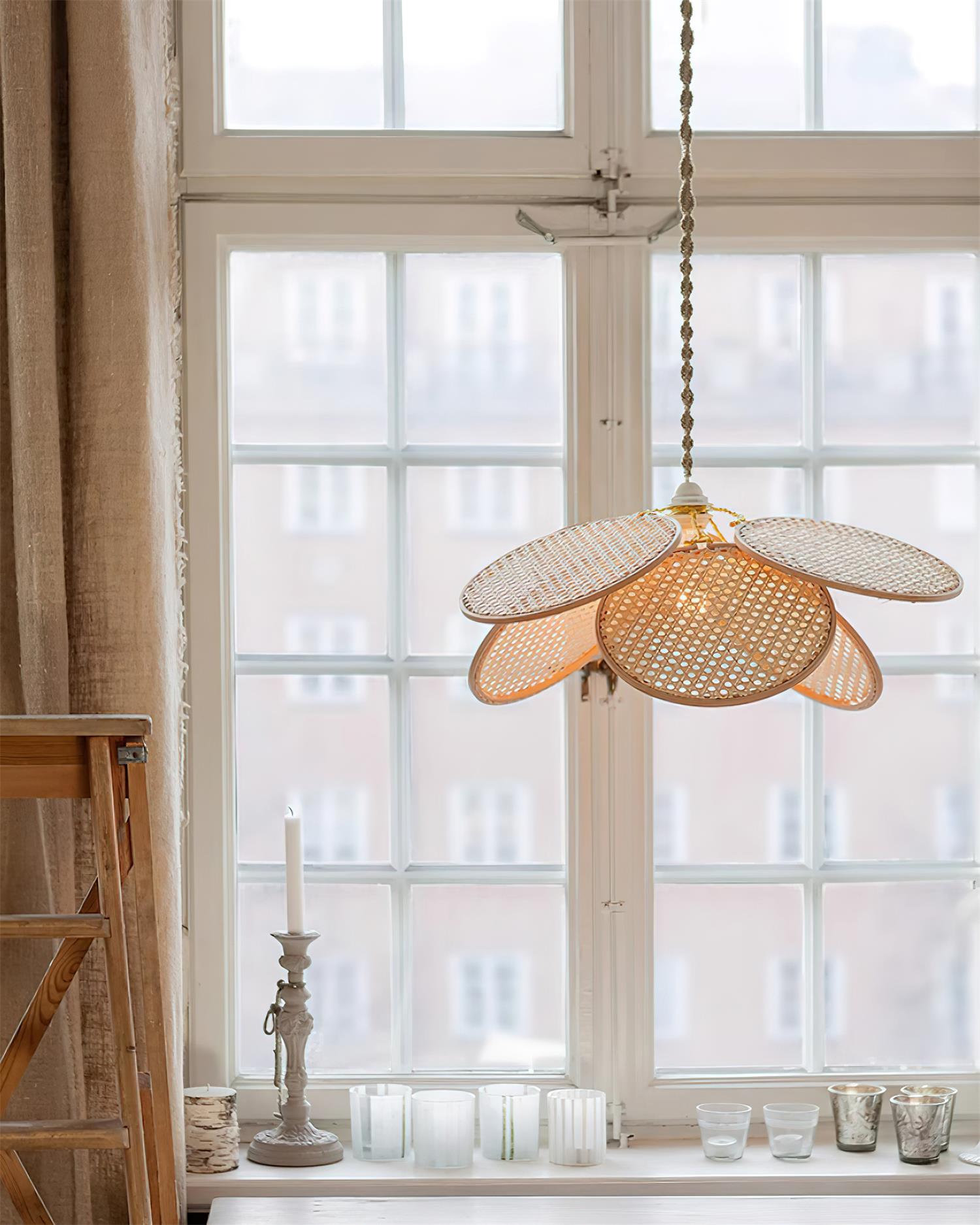 Kloe Suspension Pétale Rotin Organique Bohème