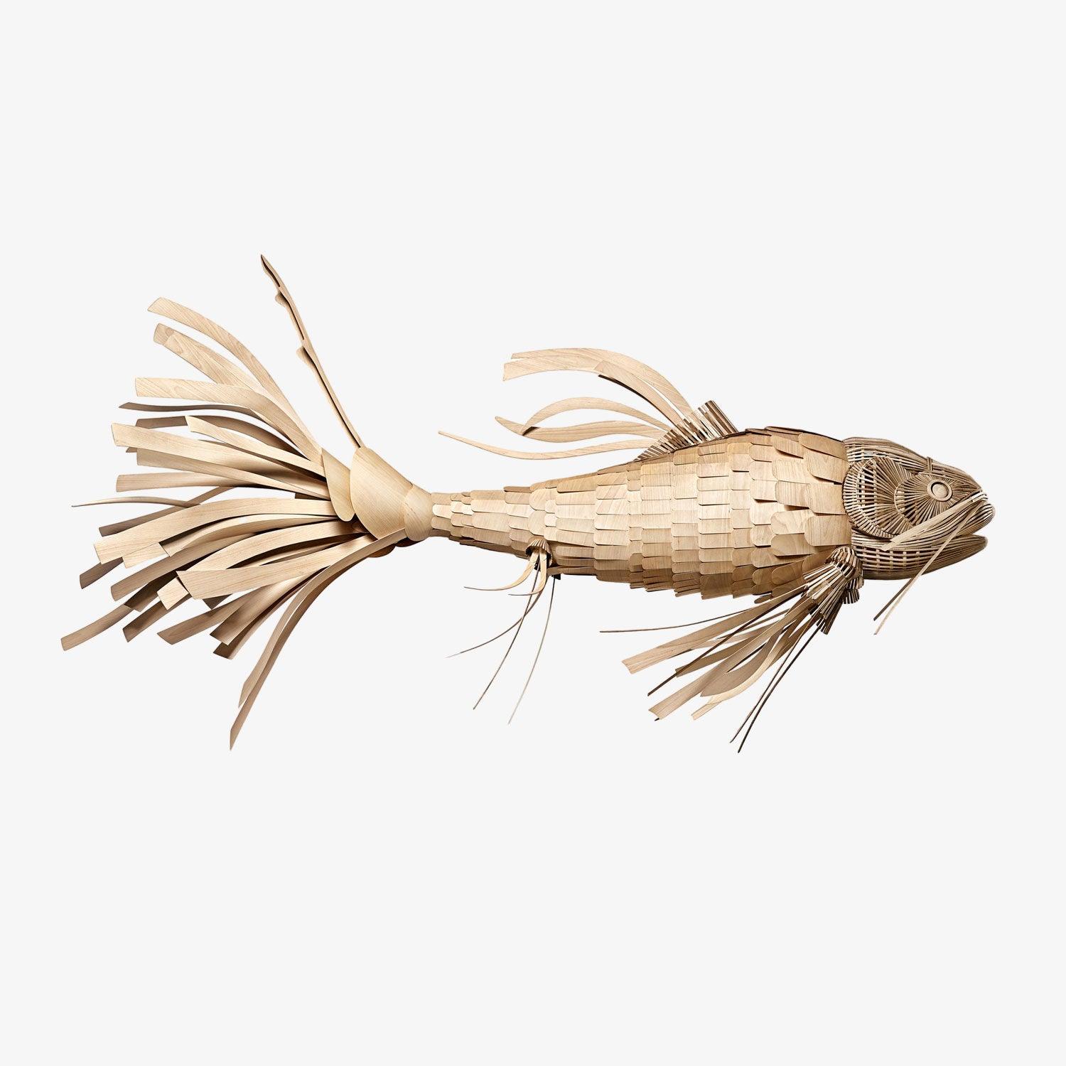 Lustra Lustre Bois Poisson Artisanal
