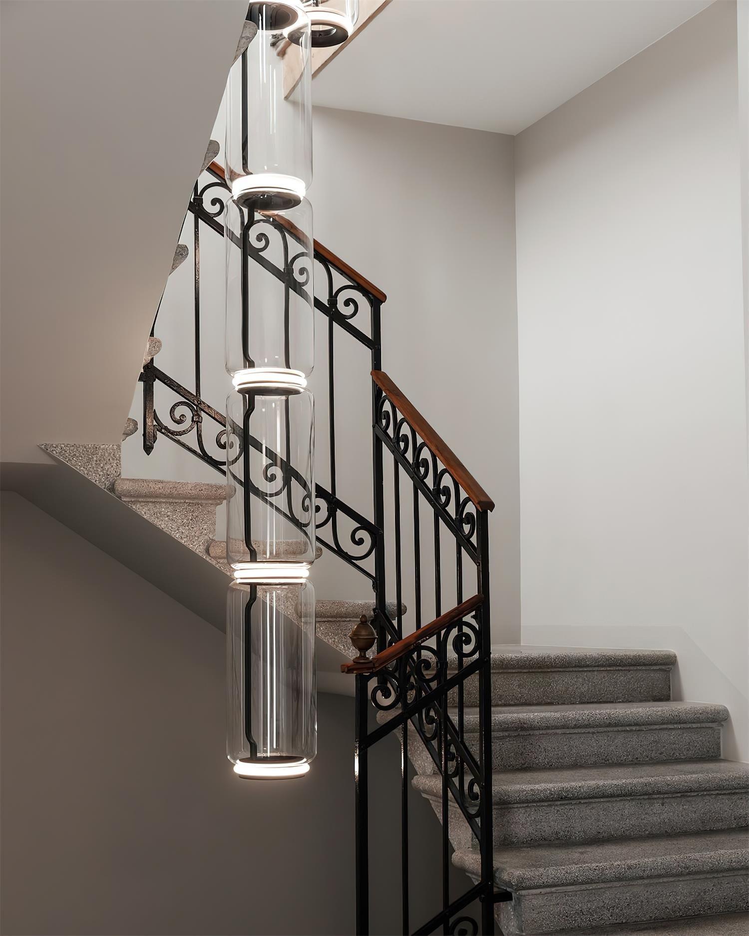 Virelo Suspension Cylindrique en Verre Empilé