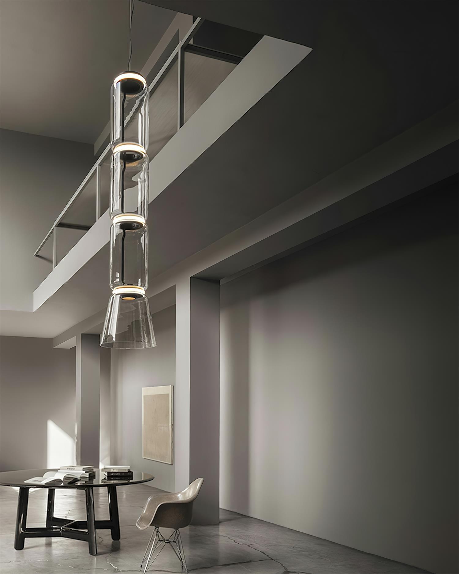 Virelo Suspension Cylindrique en Verre Empilé