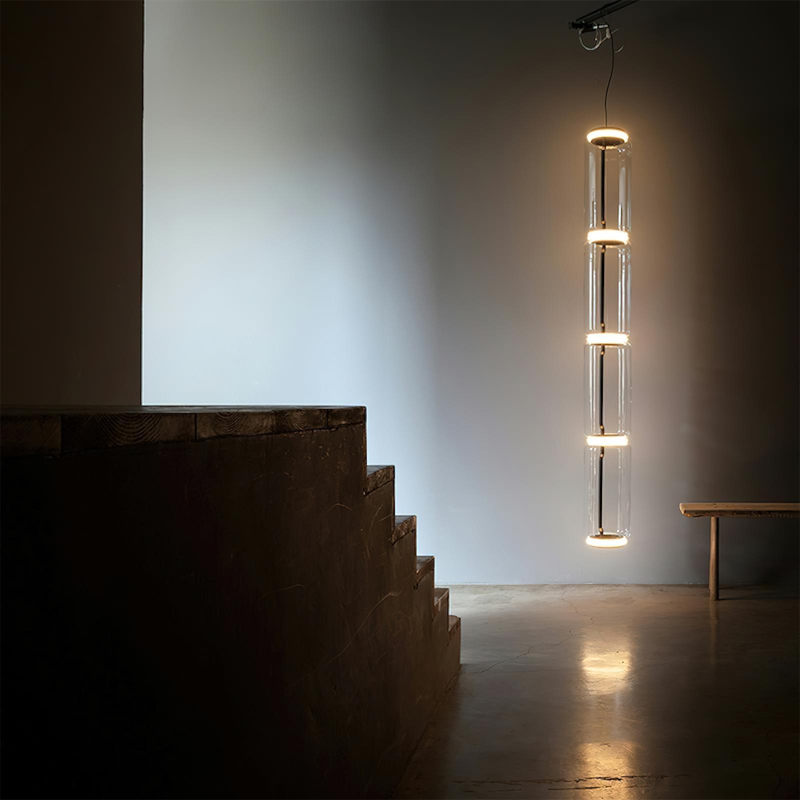 Virelo Suspension Cylindrique en Verre Empilé