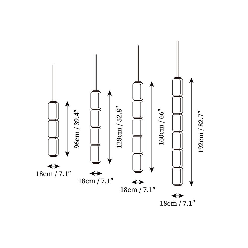 Virelo Suspension Cylindrique en Verre Empilé