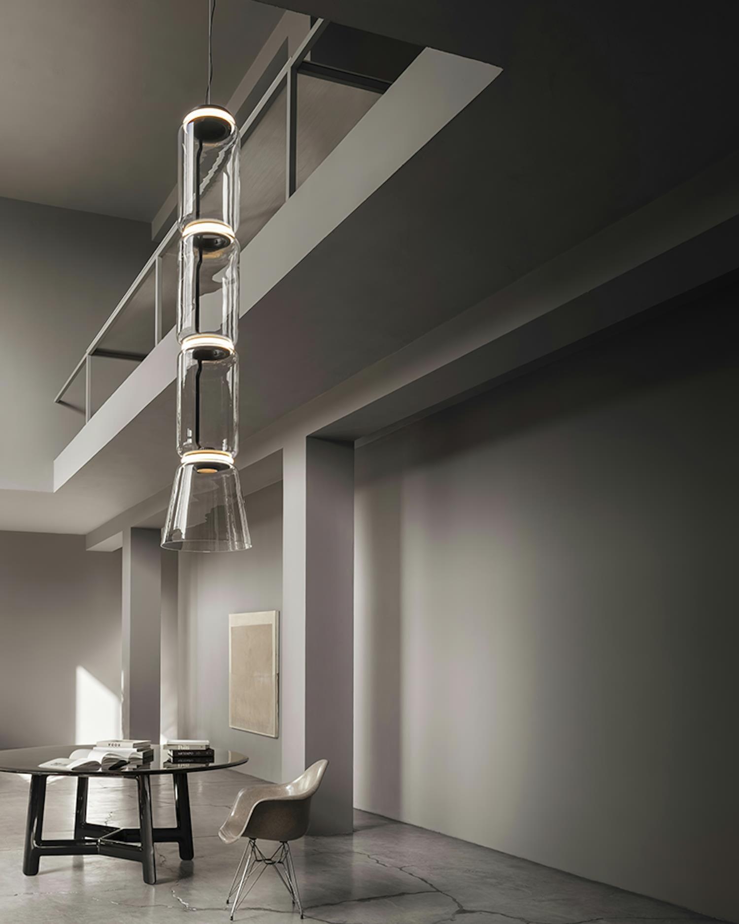 Virelo Suspension Cylindrique en Verre Empilé