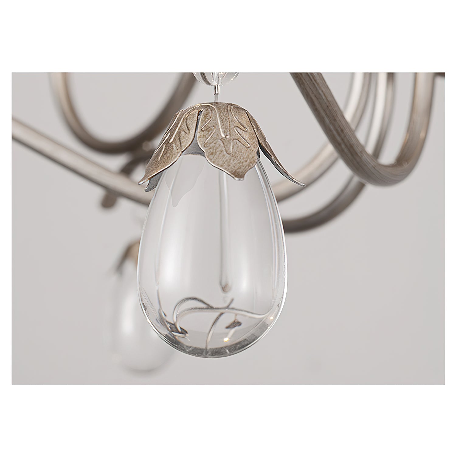 Ocara Lustre Cristal Laiton Industriel Vintage Luxe