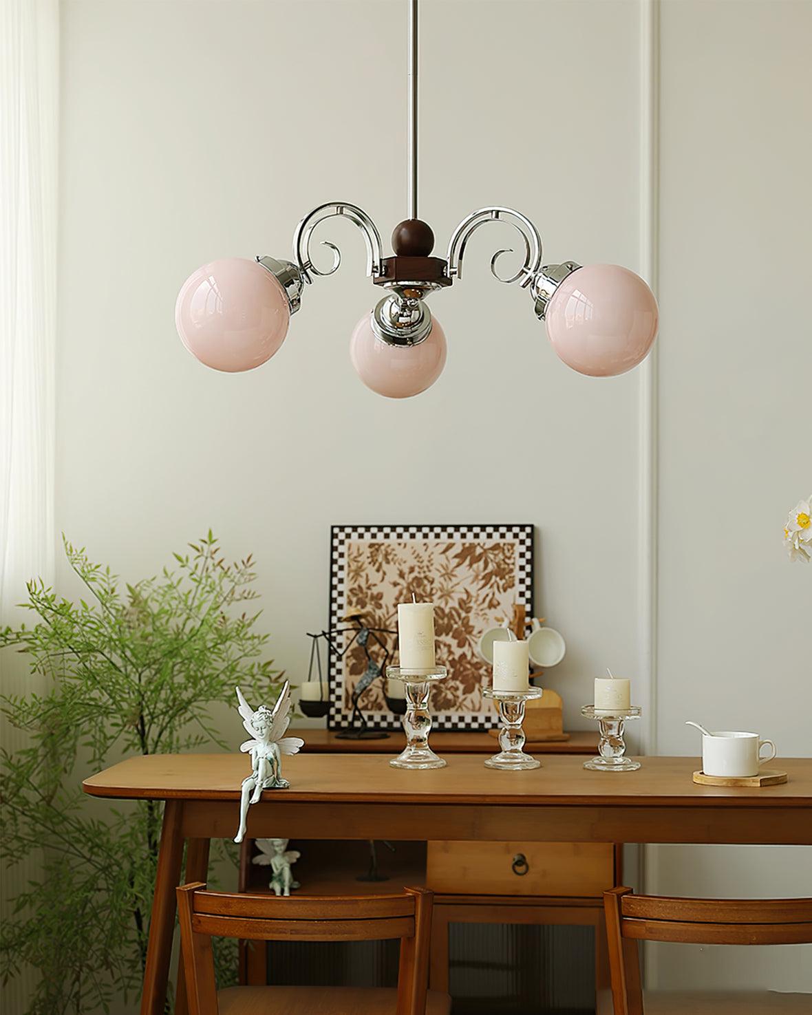 Kotter Lustre Crème Bras Courbés en Nickel Satiné Sculptural
