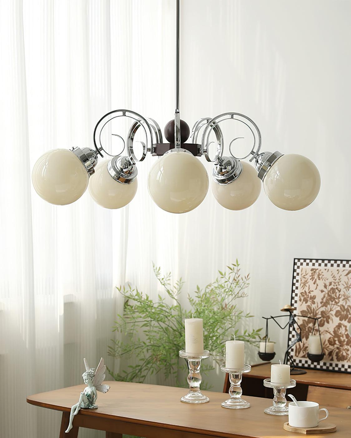 Kotter Lustre Cream Satin Nickel Modern