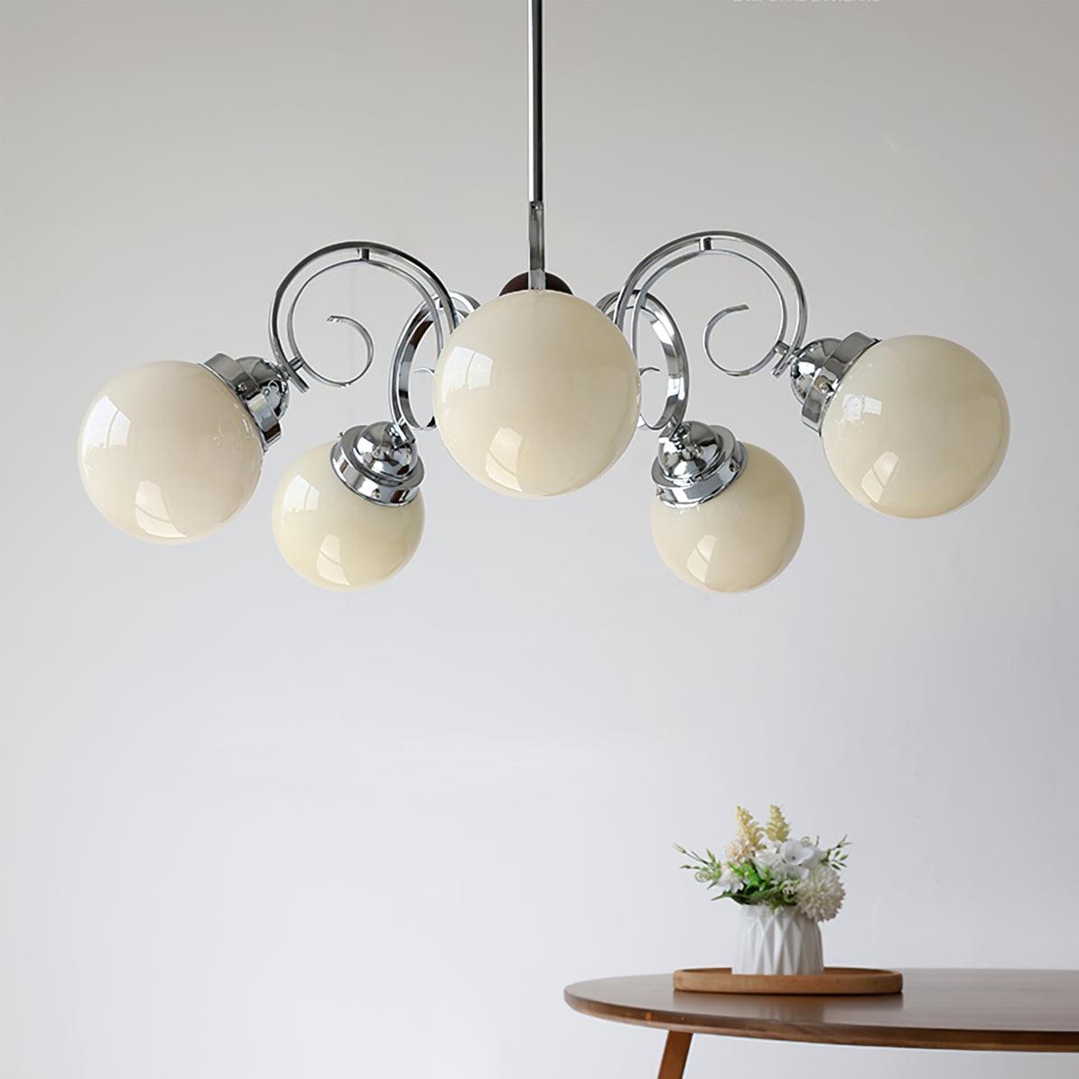 Kotter Lustre Cream Satin Nickel Modern