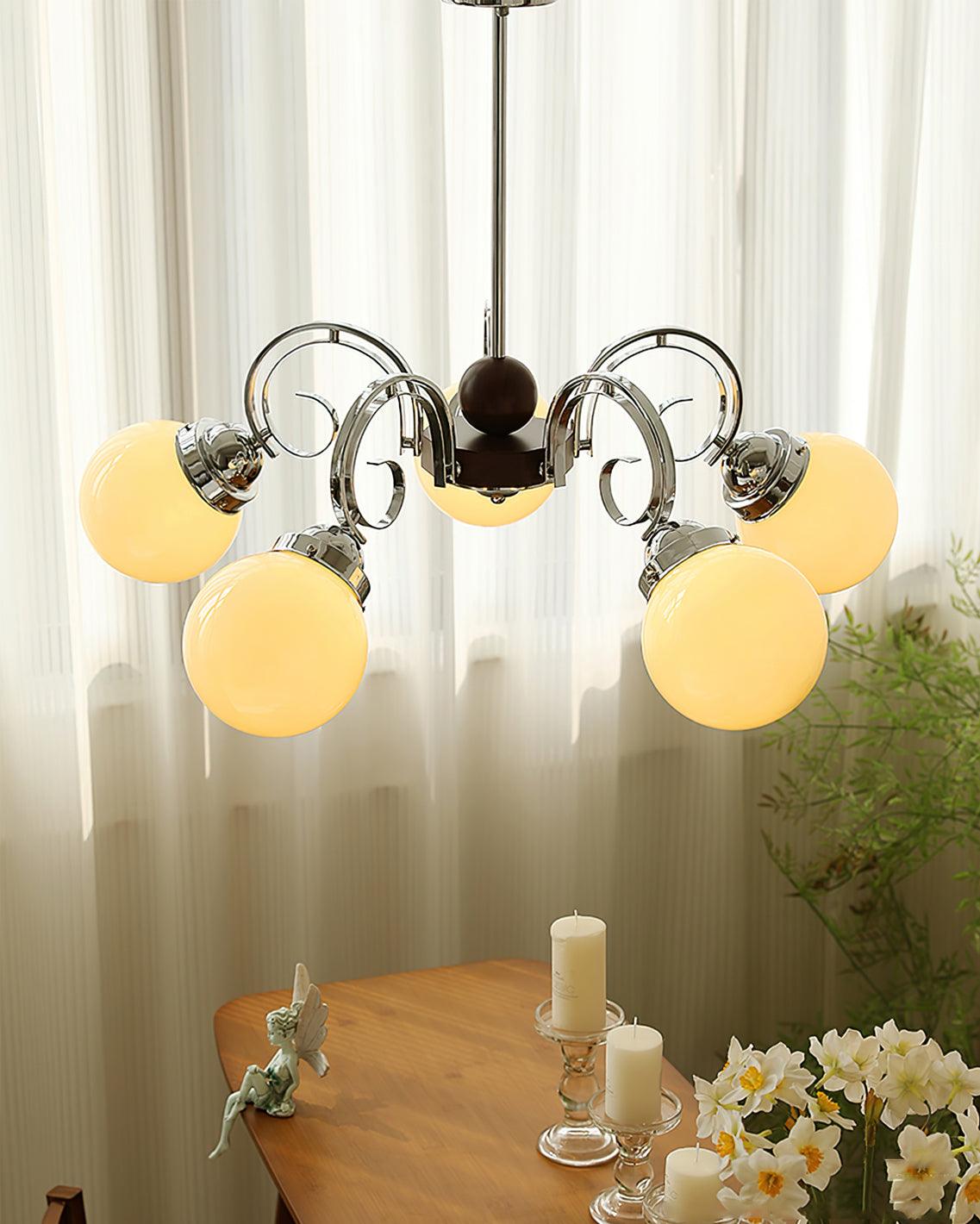Kotter Lustre Cream Satin Nickel Modern