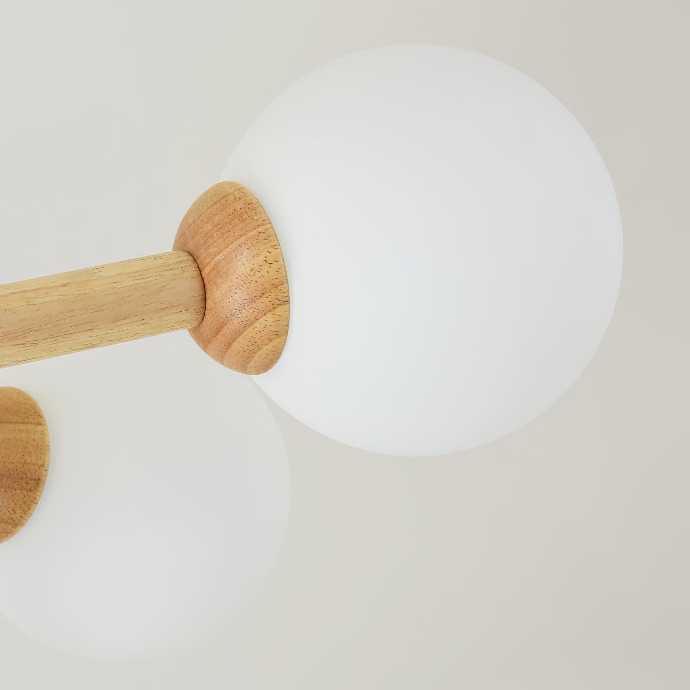 Lustra Lustre en Bois Globe Minimaliste Naturel