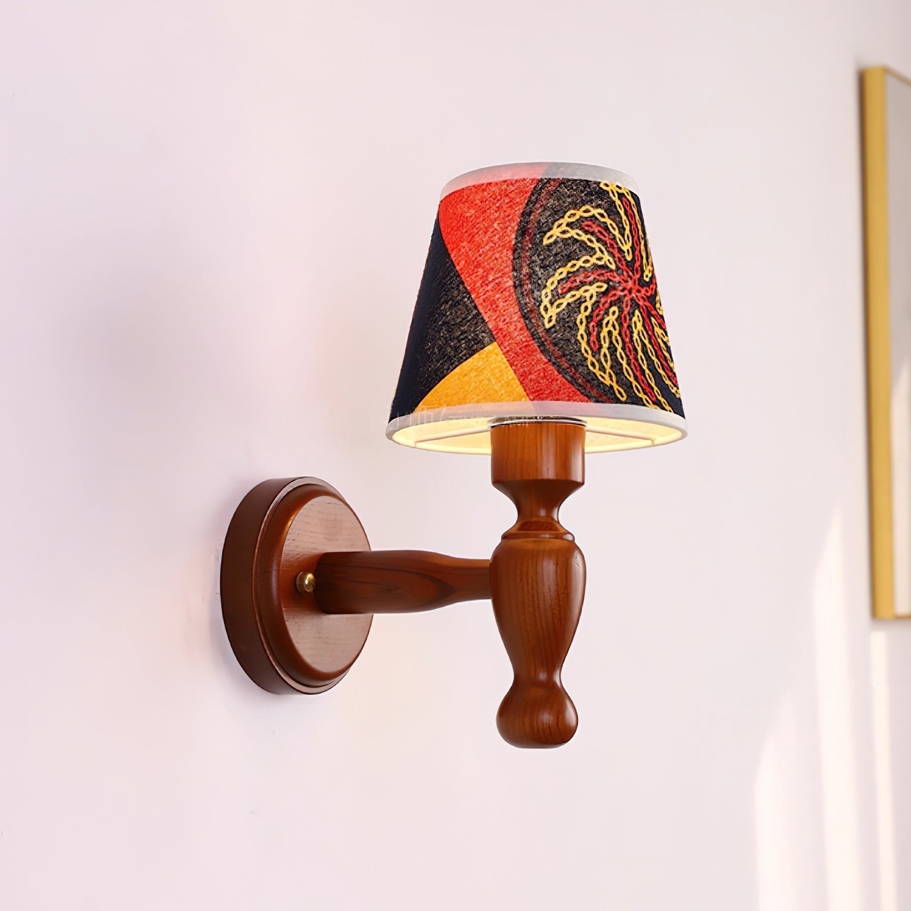 Mapleleaf Applique Murale Élégante en Verre et Bois