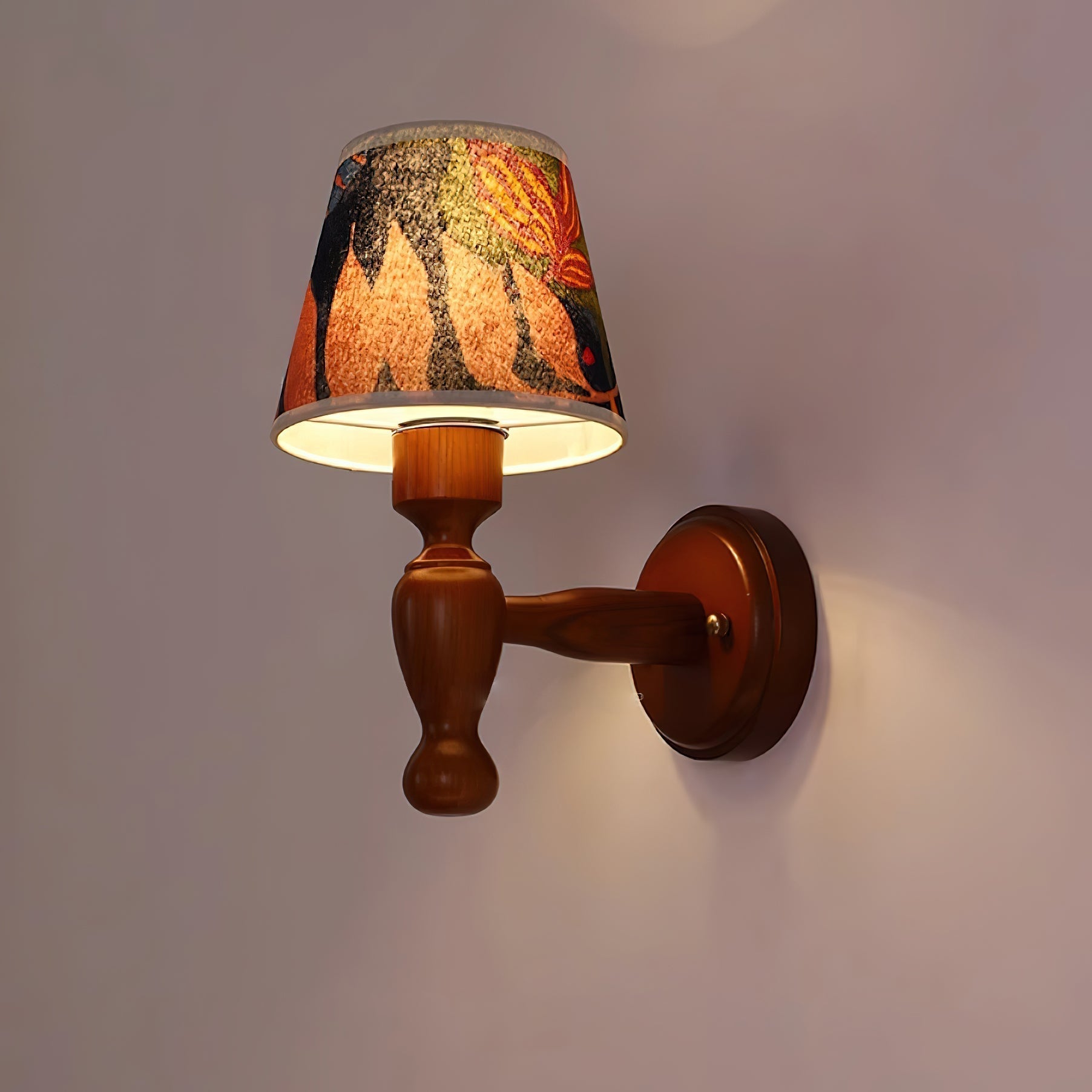 Mapleleaf Applique Murale Élégante en Verre et Bois