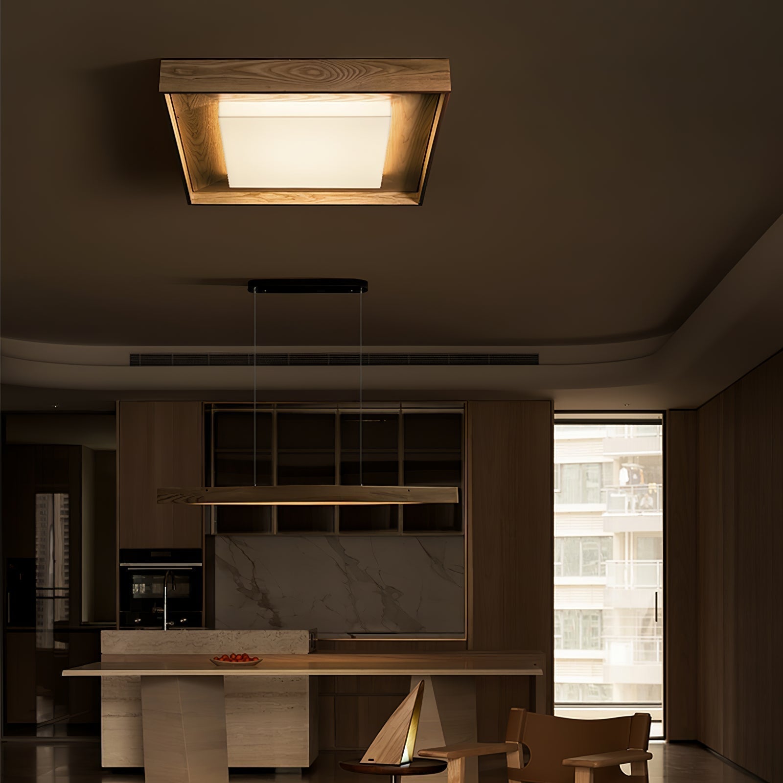 Auro Plafonnier Rustique en Bois