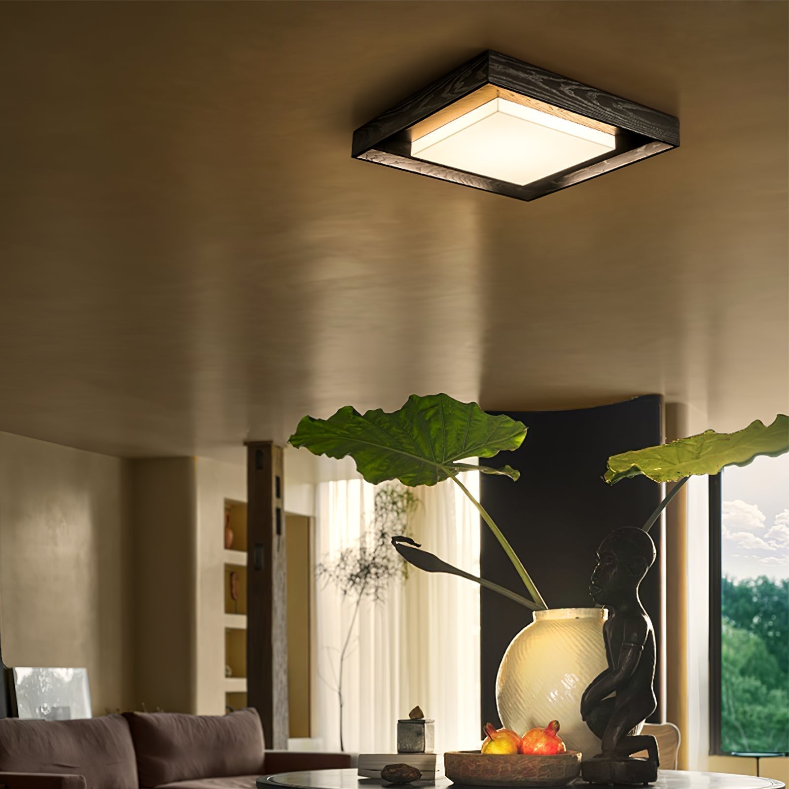 Auro Plafonnier Rustique en Bois