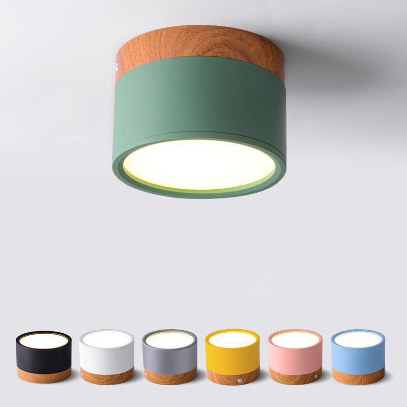 Jojo Petit Plafonnier Led Multicolor Bois Nordique. Couloir
