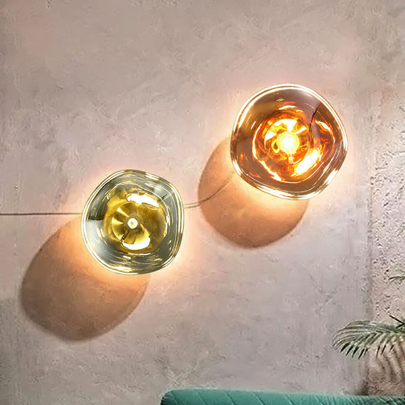 Lutho Applique Murale en Verre Soufflé Doré Moderne