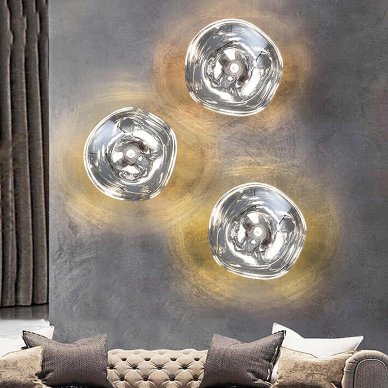 Lutho Applique Murale en Verre Soufflé Doré Moderne