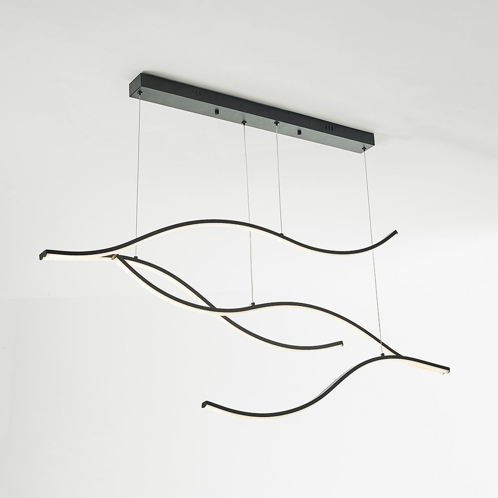 Nayel Luminaires Suspension linéaire. LED Noir/Or. Salon