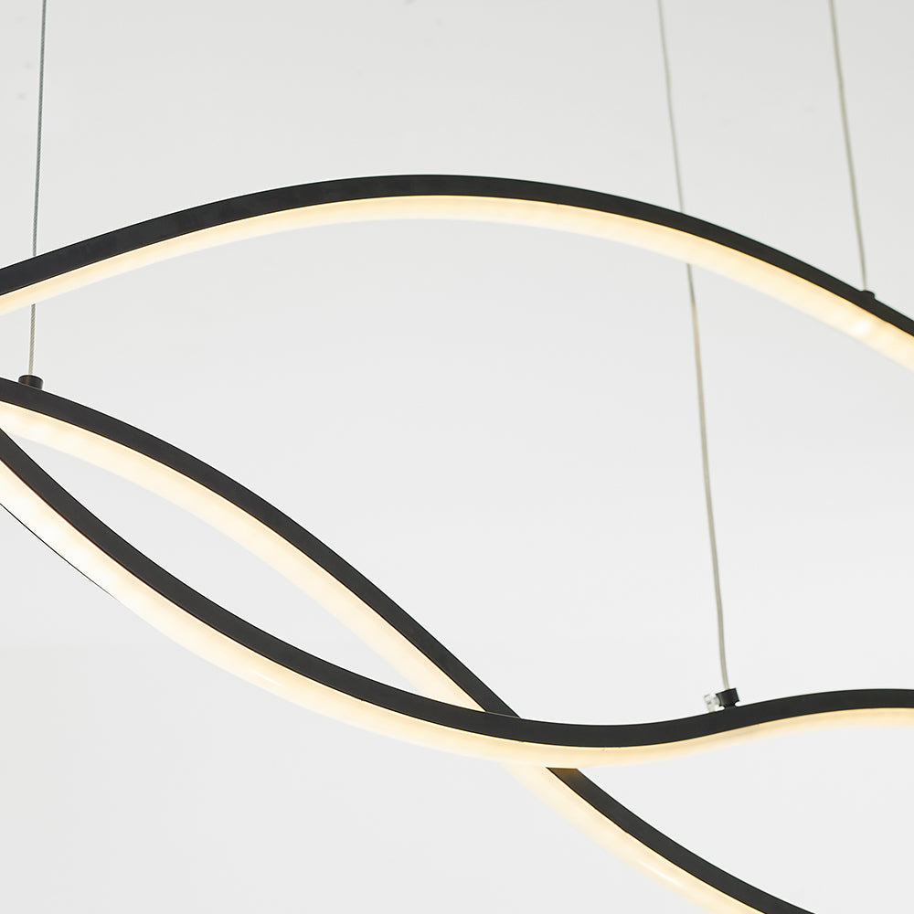 Nayel Luminaires Suspension linéaire. LED Noir/Or. Salon