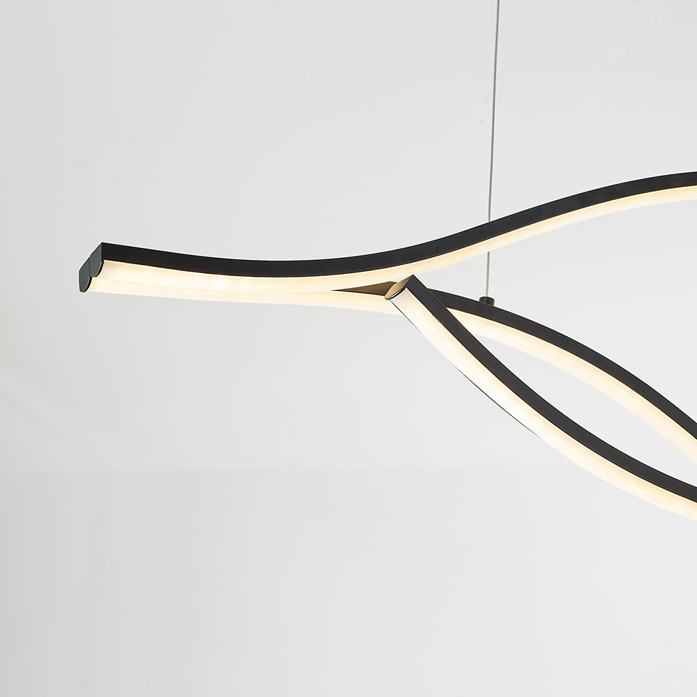 Nayel Luminaires Suspension linéaire. LED Noir/Or. Salon