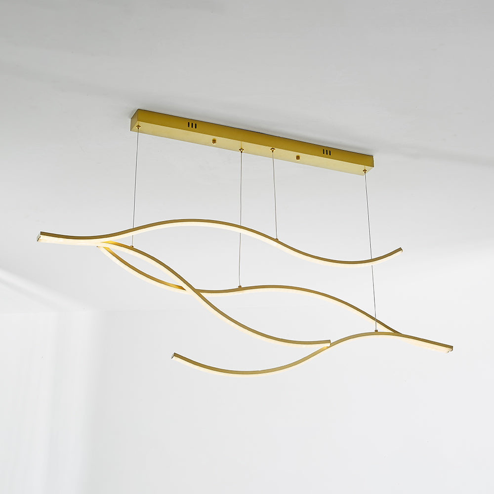 Nayel Luminaires Suspension linéaire. LED Noir/Or. Salon
