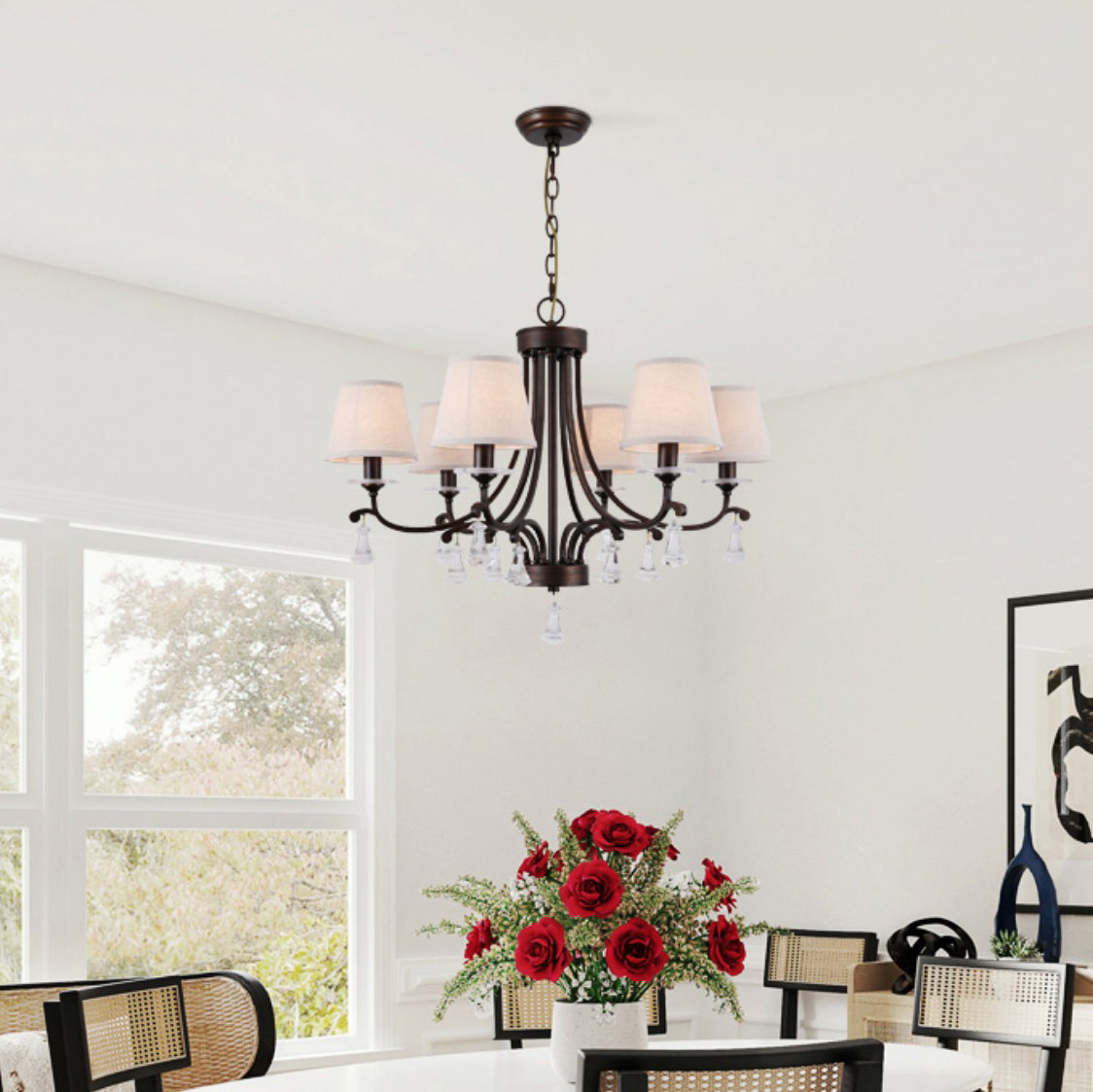 Lyvenisra Lustre Cristal Tissu Laiton Industrial Vintage Pointe