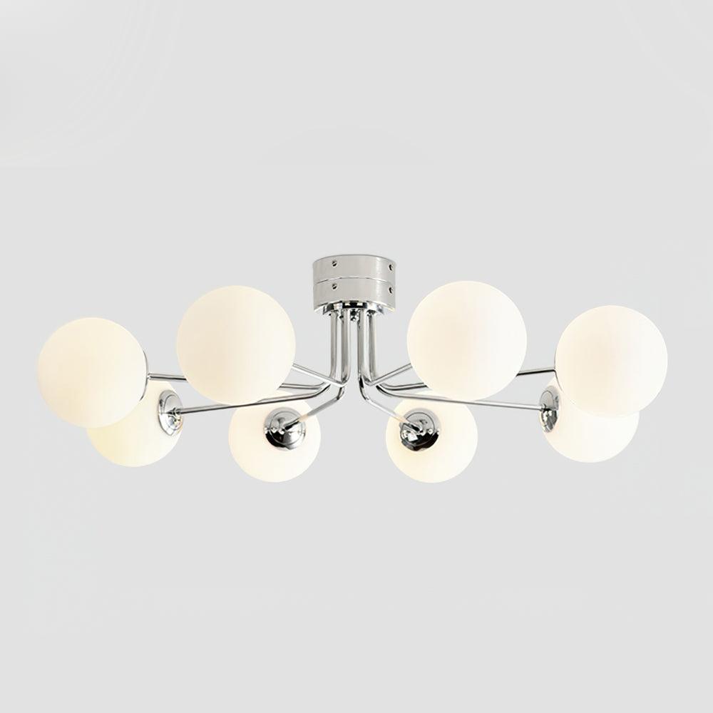 Lustra Plafonnier Globe Blanc Doré