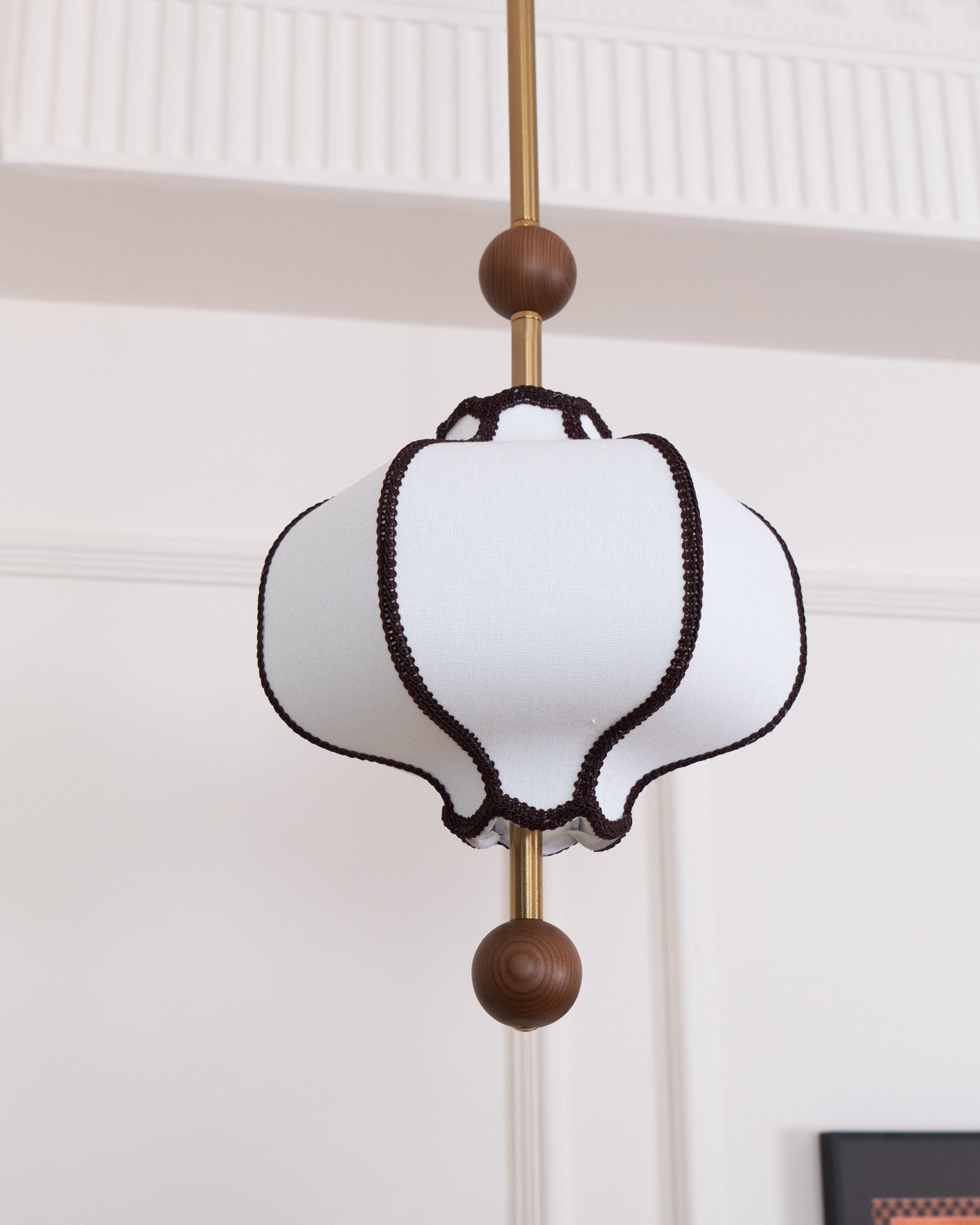 Lustra Suspension Lampe Lanterne en Tissu pour Salon