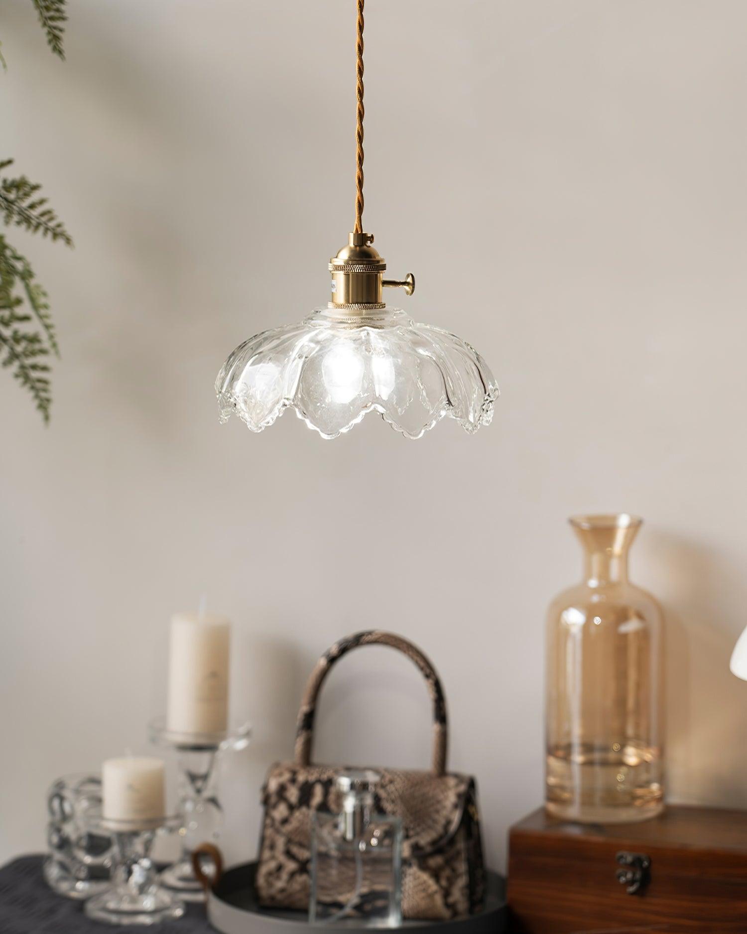 Limea Suspension Fleur Verre Vert