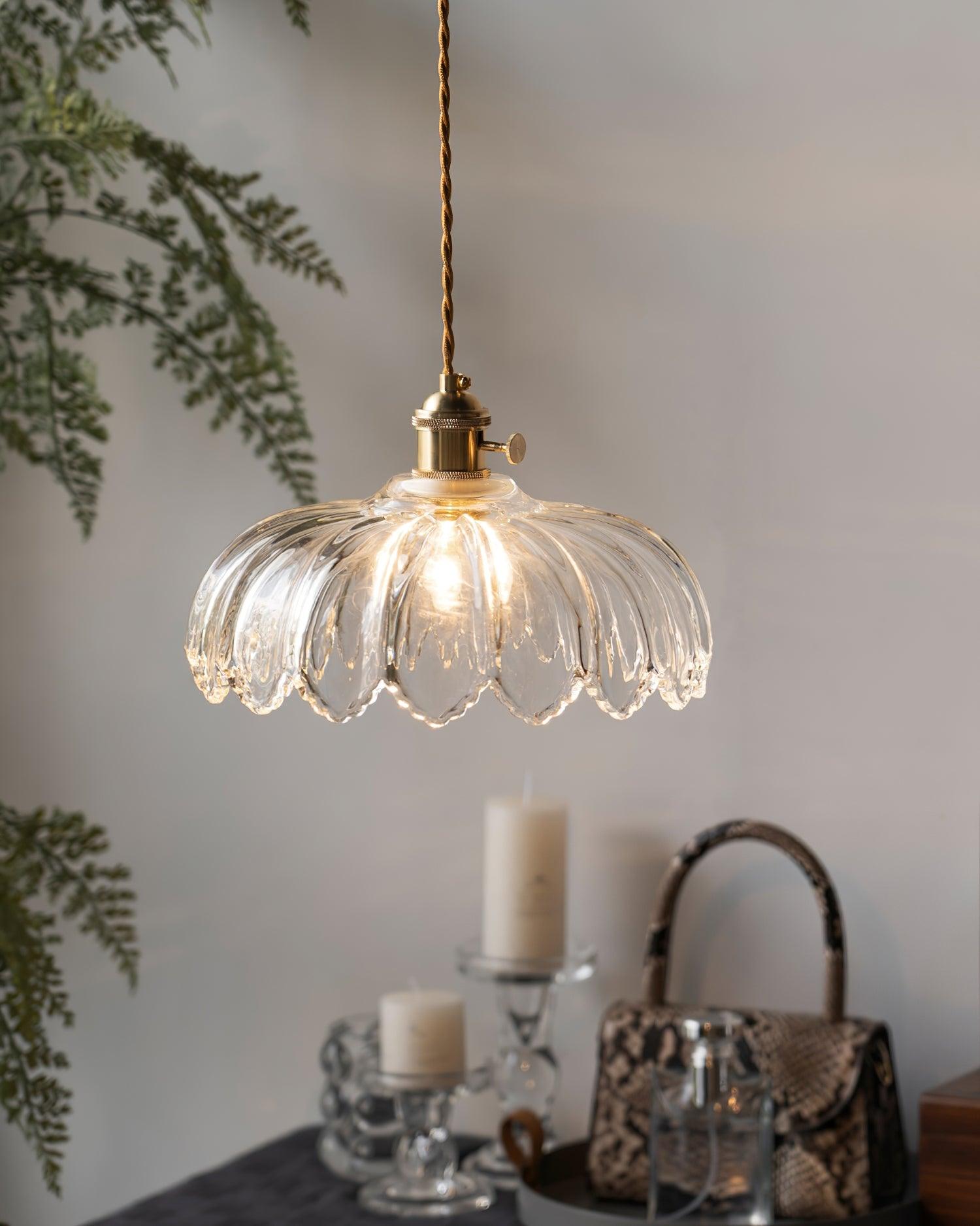 Limea Suspension Fleur Verre Vert