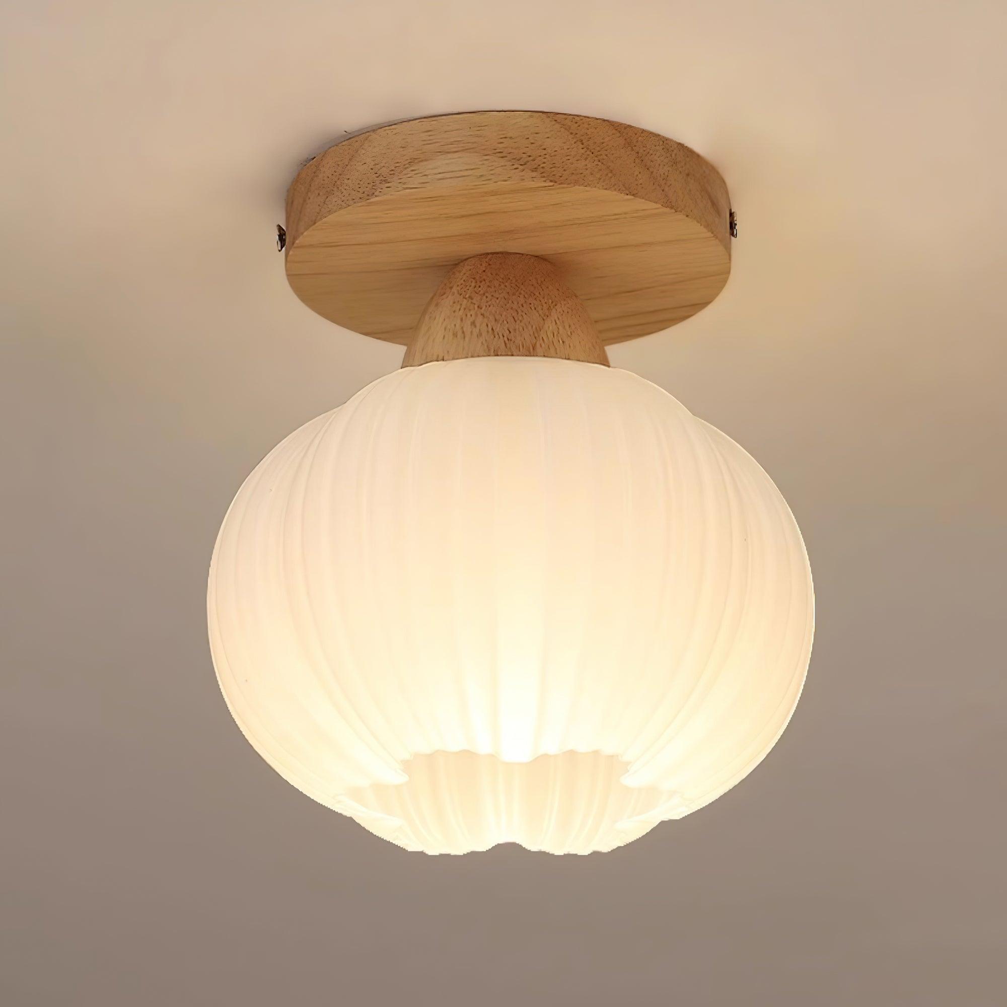 Gleam Grand plafonnier en bois avec sac de fleurs
