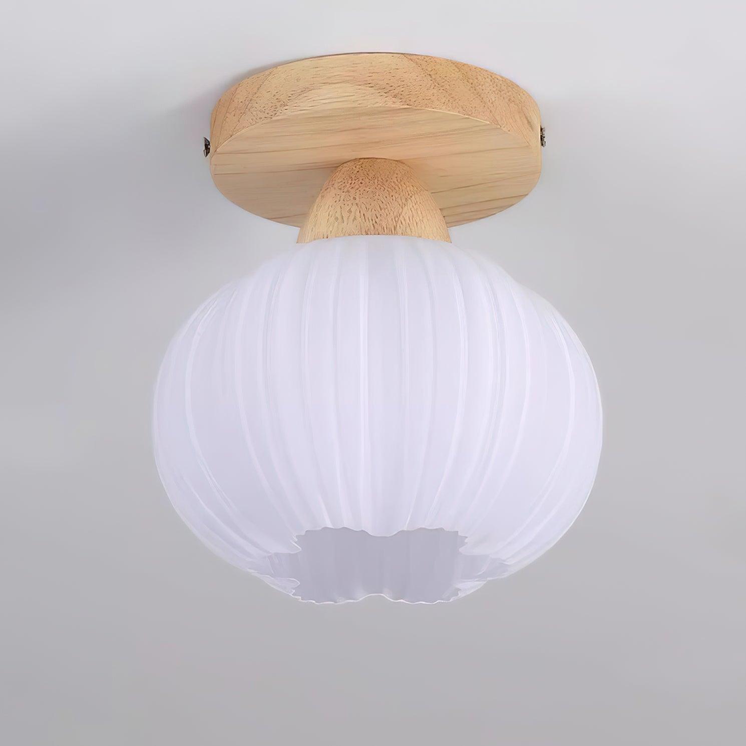 Gleam Grand plafonnier en bois avec sac de fleurs