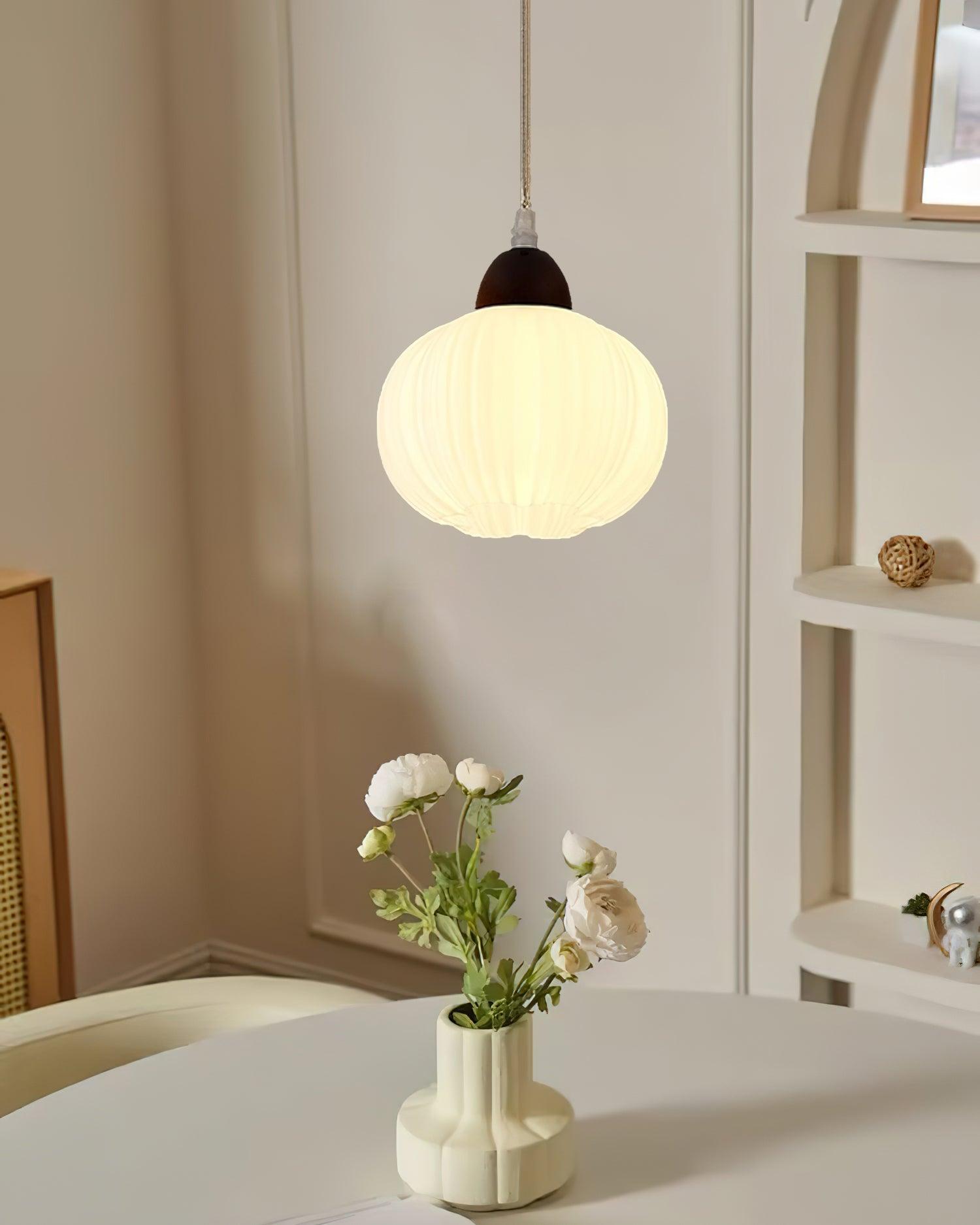 Pumpkin Suspension Lampe en Bois Moderne