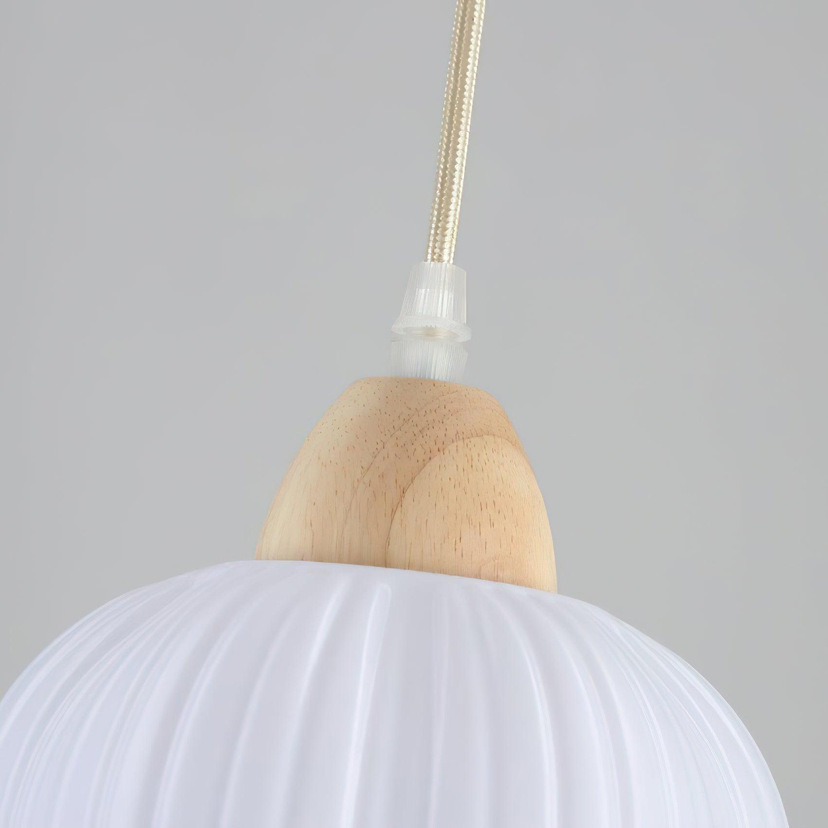 Pumpkin Suspension Lampe en Bois Moderne