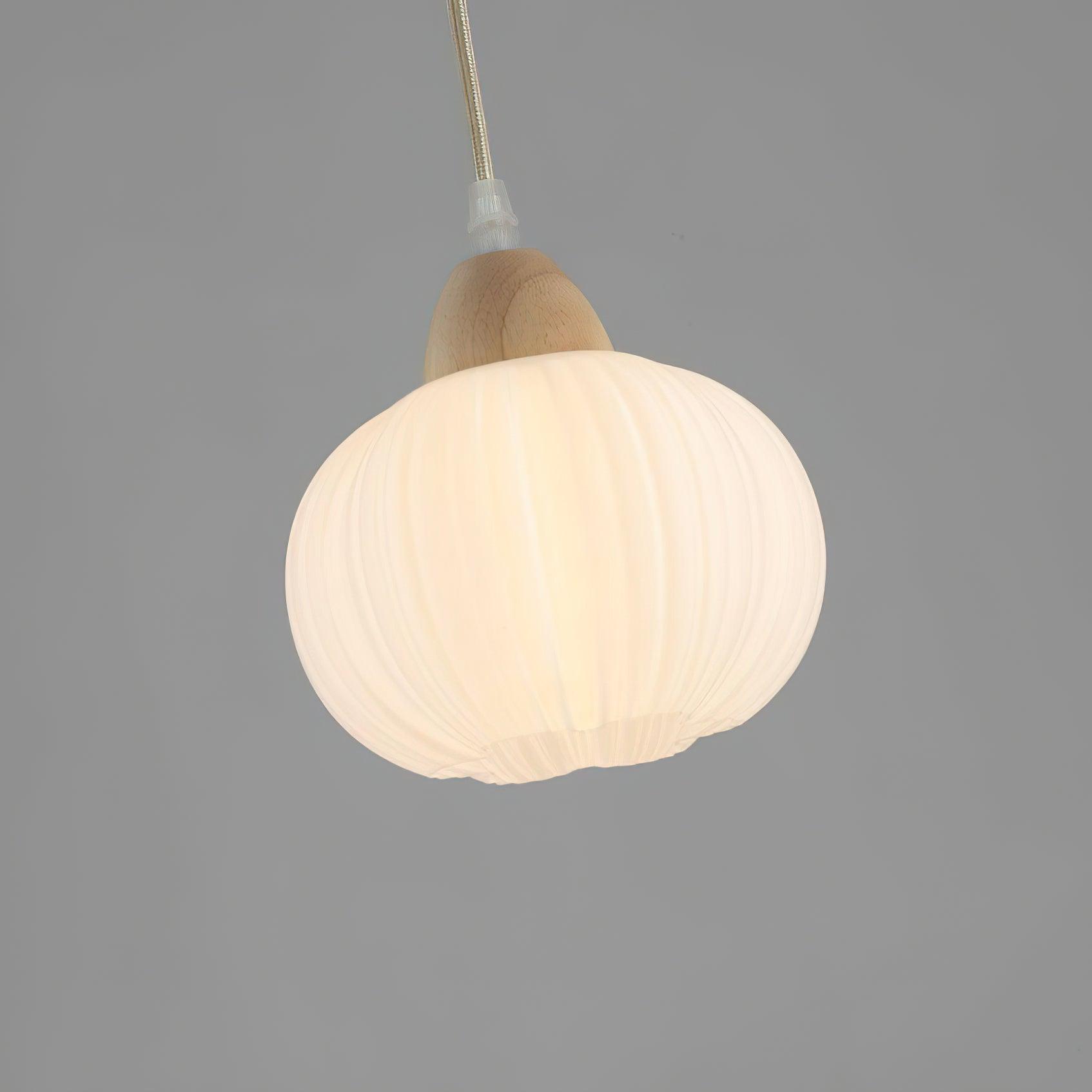 Pumpkin Suspension Lampe en Bois Moderne