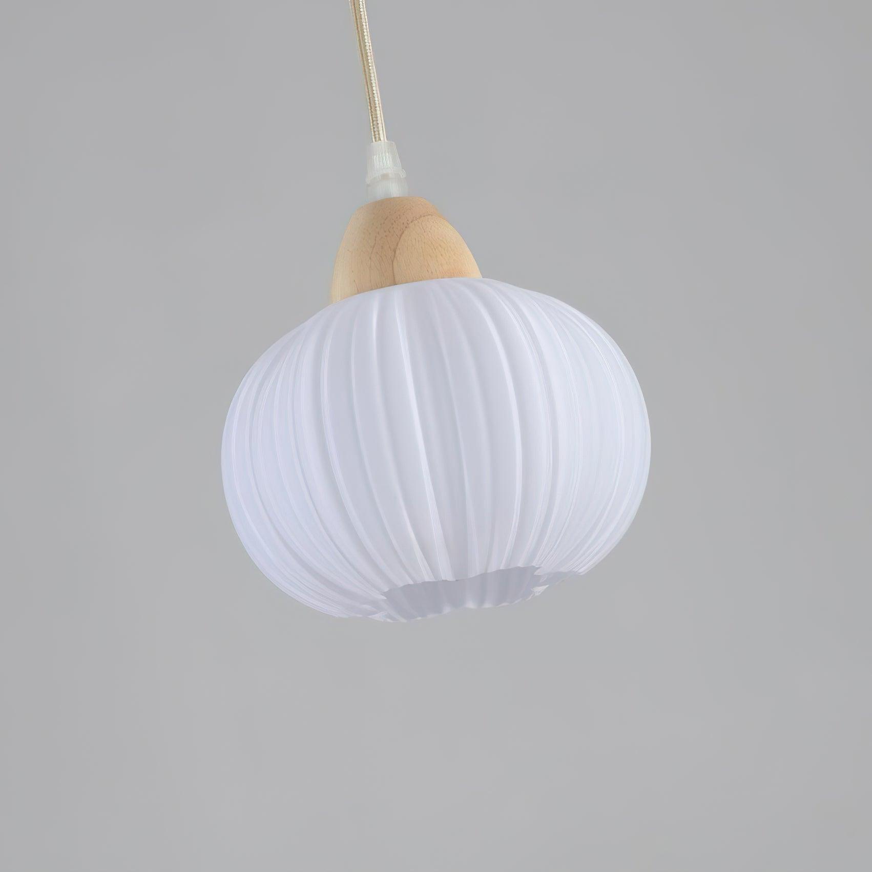 Pumpkin Suspension Lampe en Bois Moderne