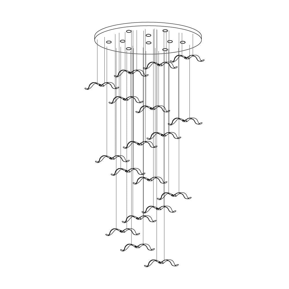 Acariel Lustre de Luxe Grand en Verre Mouette