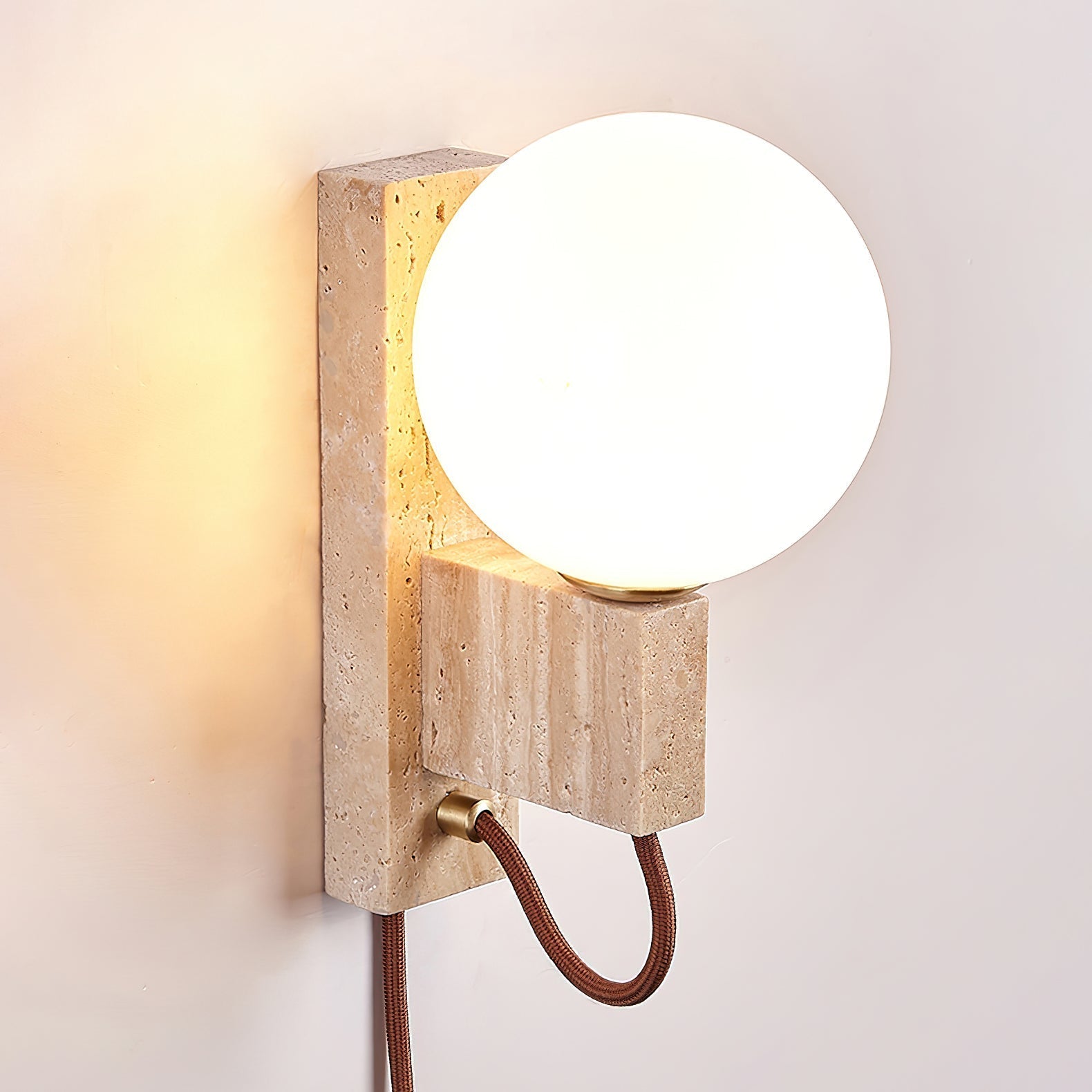 Avirae Globe-Travertine Cute Wall Light