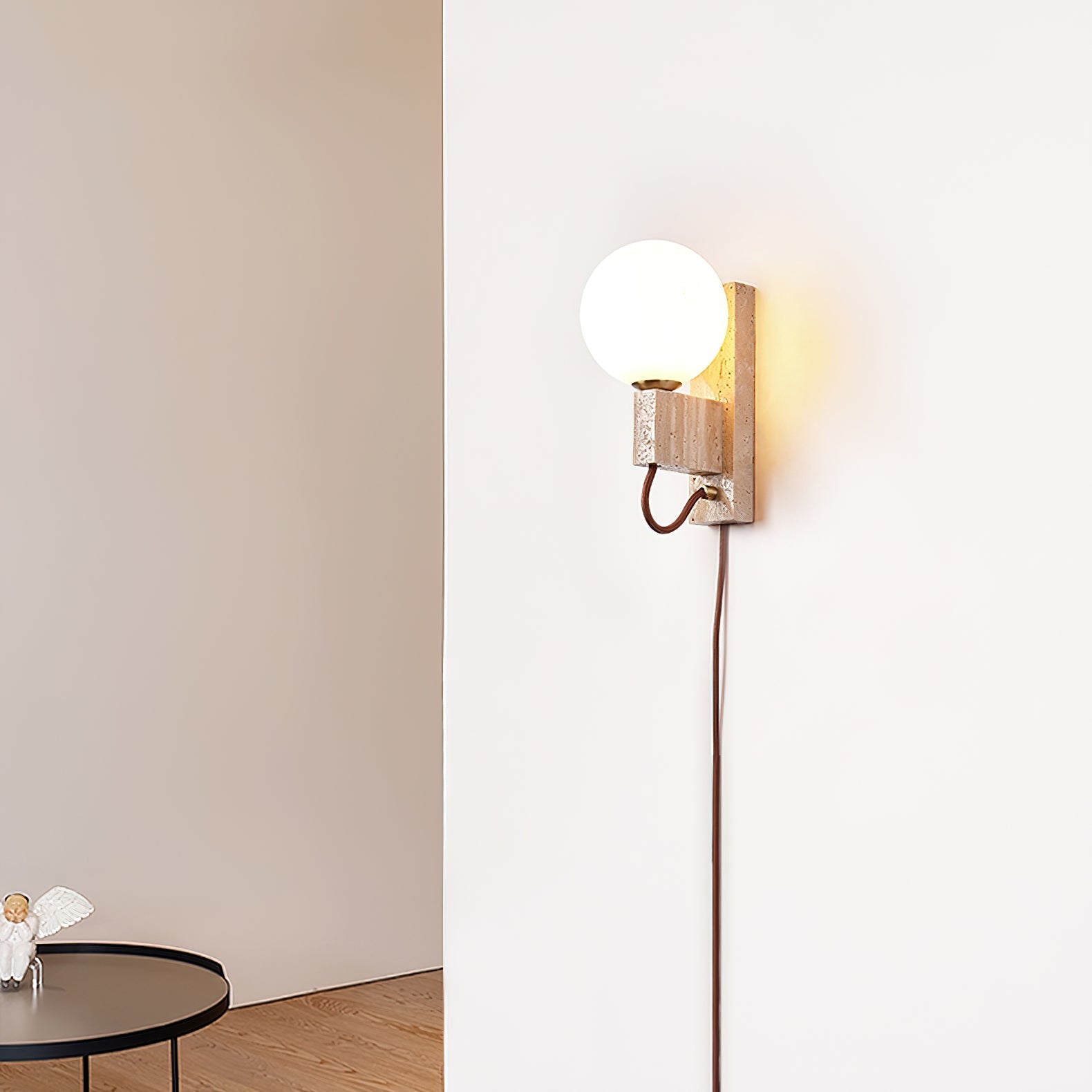 Avirae Globe-Travertine Cute Wall Light