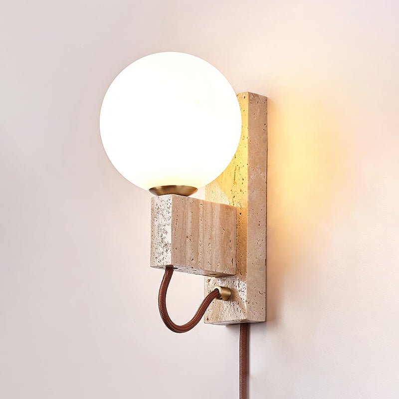 Avirae Globe-Travertine Cute Wall Light