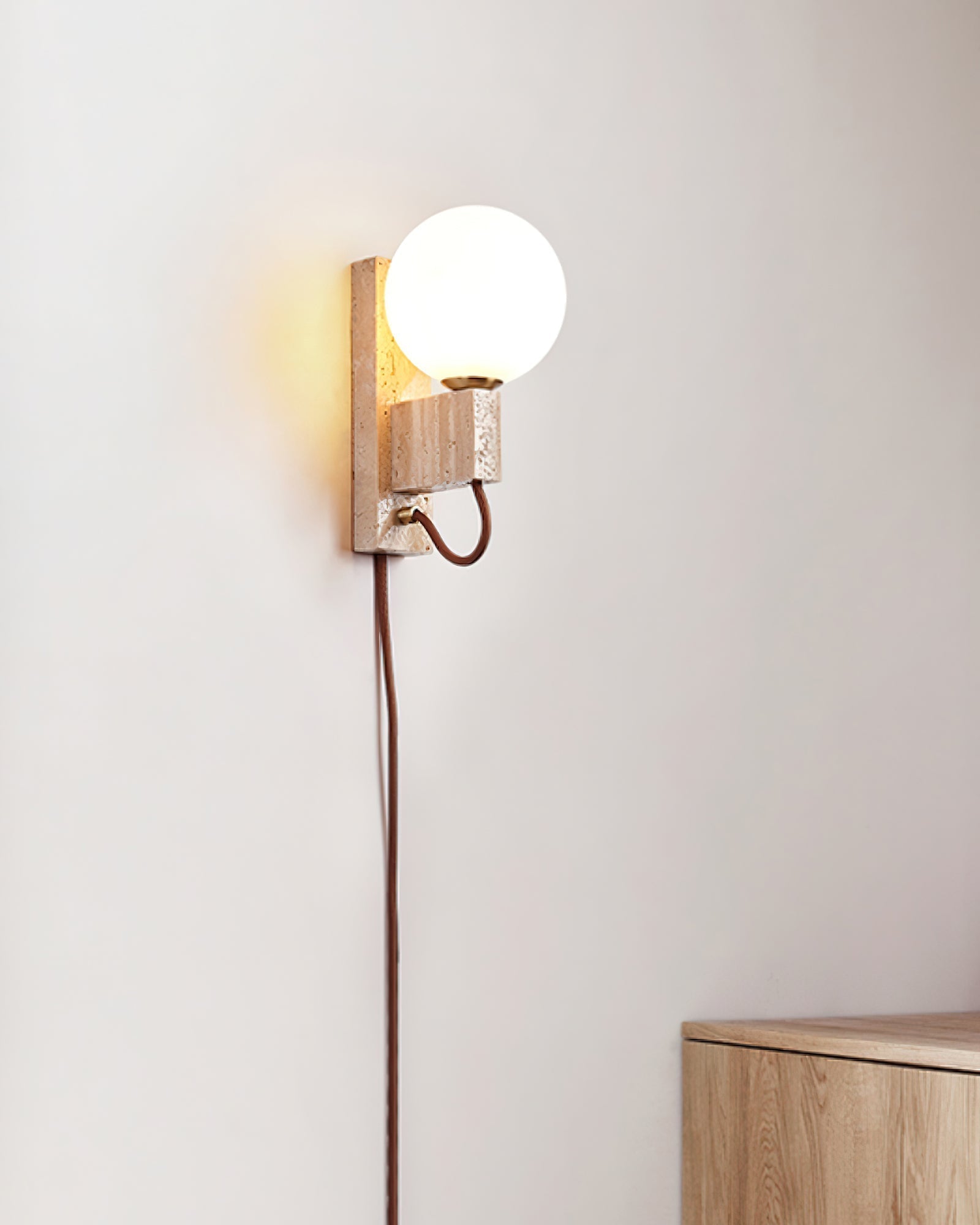 Avirae Globe-Travertine Cute Wall Light