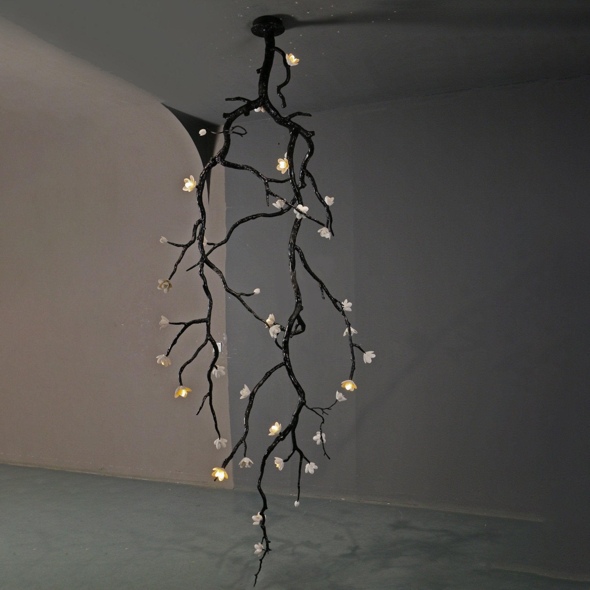 Lustra Lustre Noir Branche Fleur