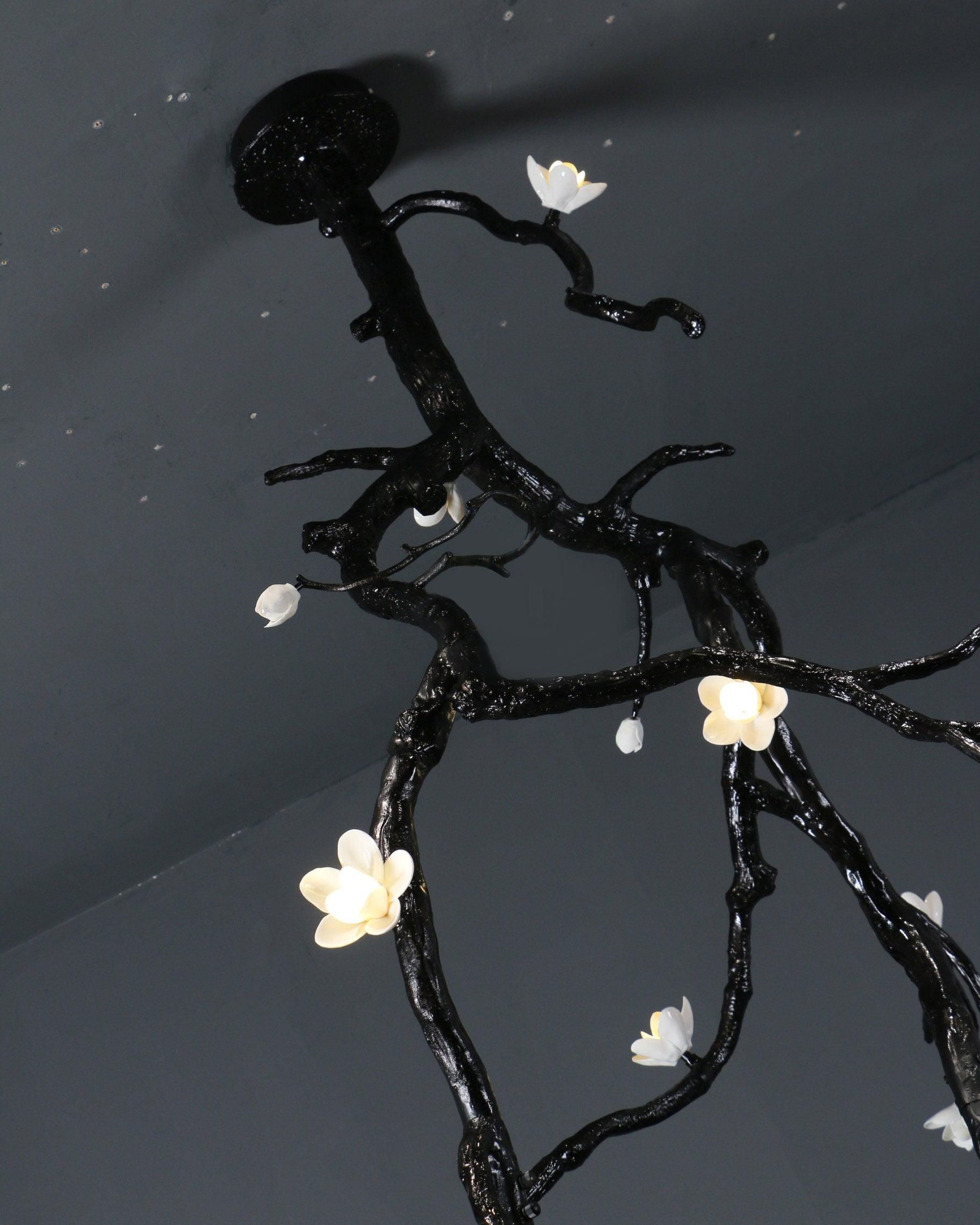 Lustra Lustre Noir Branche Fleur