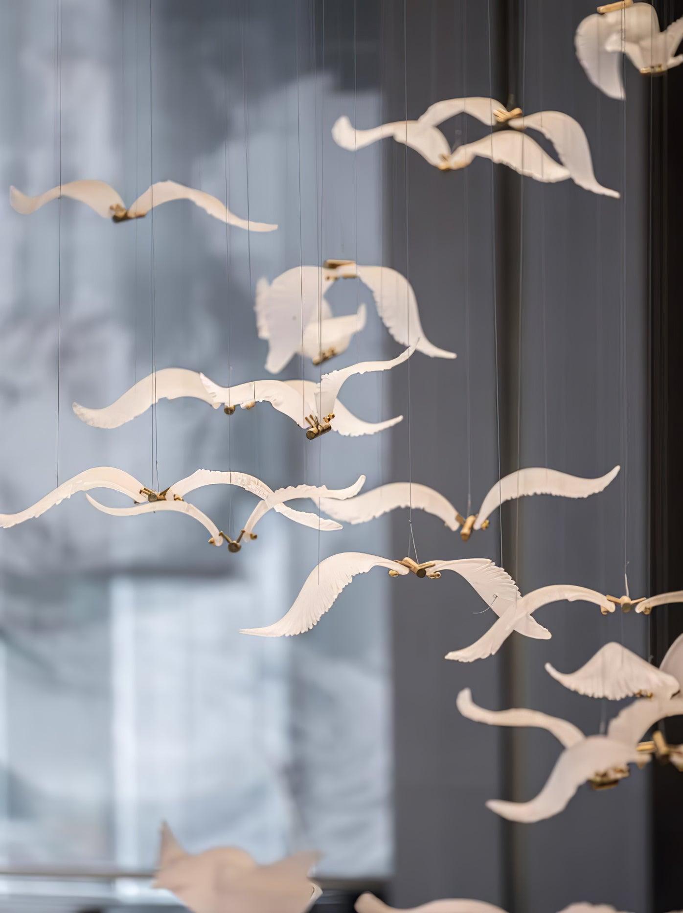 Acariel Lustre de Luxe Grand en Verre Mouette