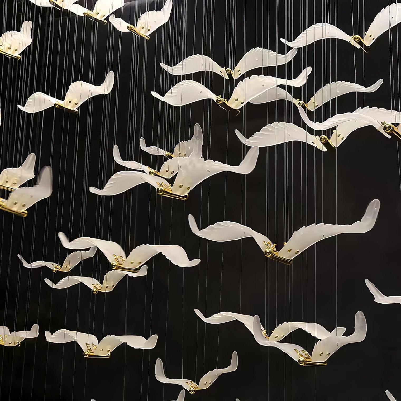 Acariel Lustre de Luxe Grand en Verre Mouette
