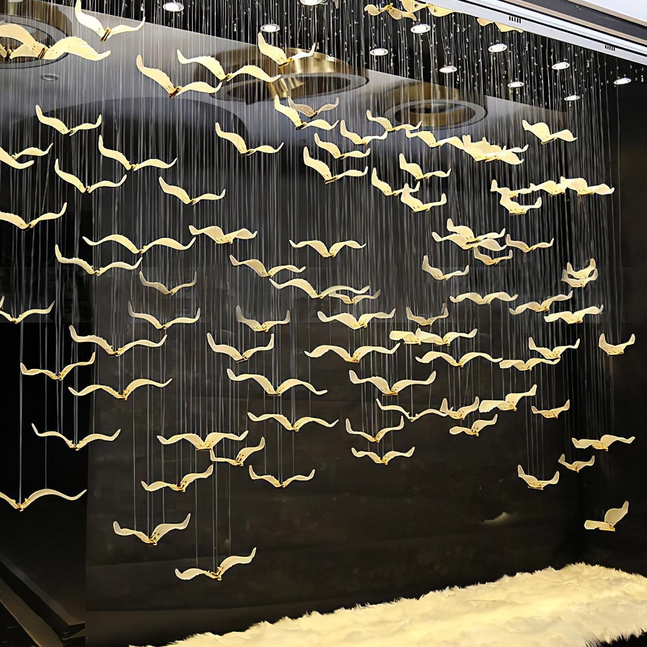 Acariel Lustre de Luxe Grand en Verre Mouette