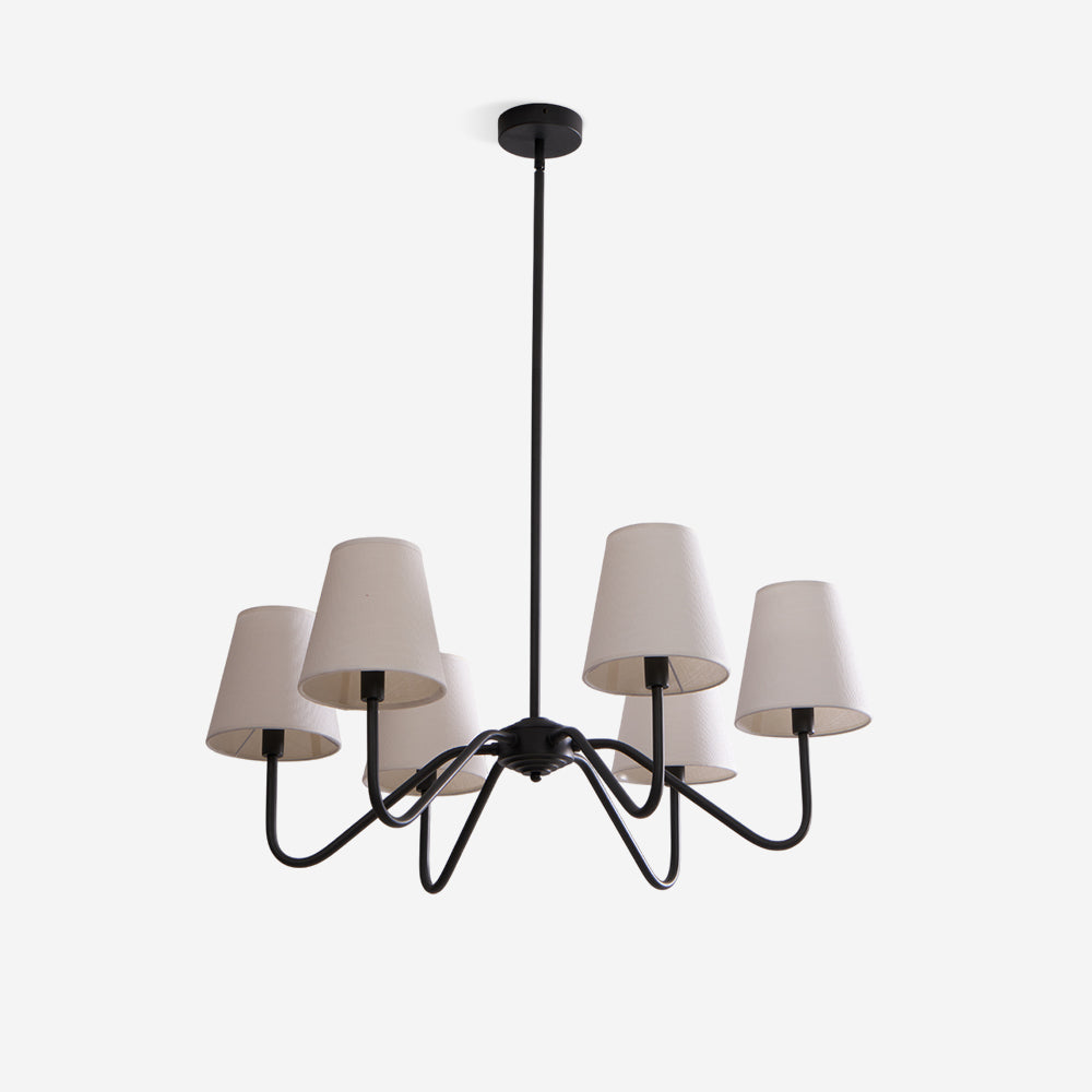 Lassen Lustre Bras Courbés Noirs Moderne