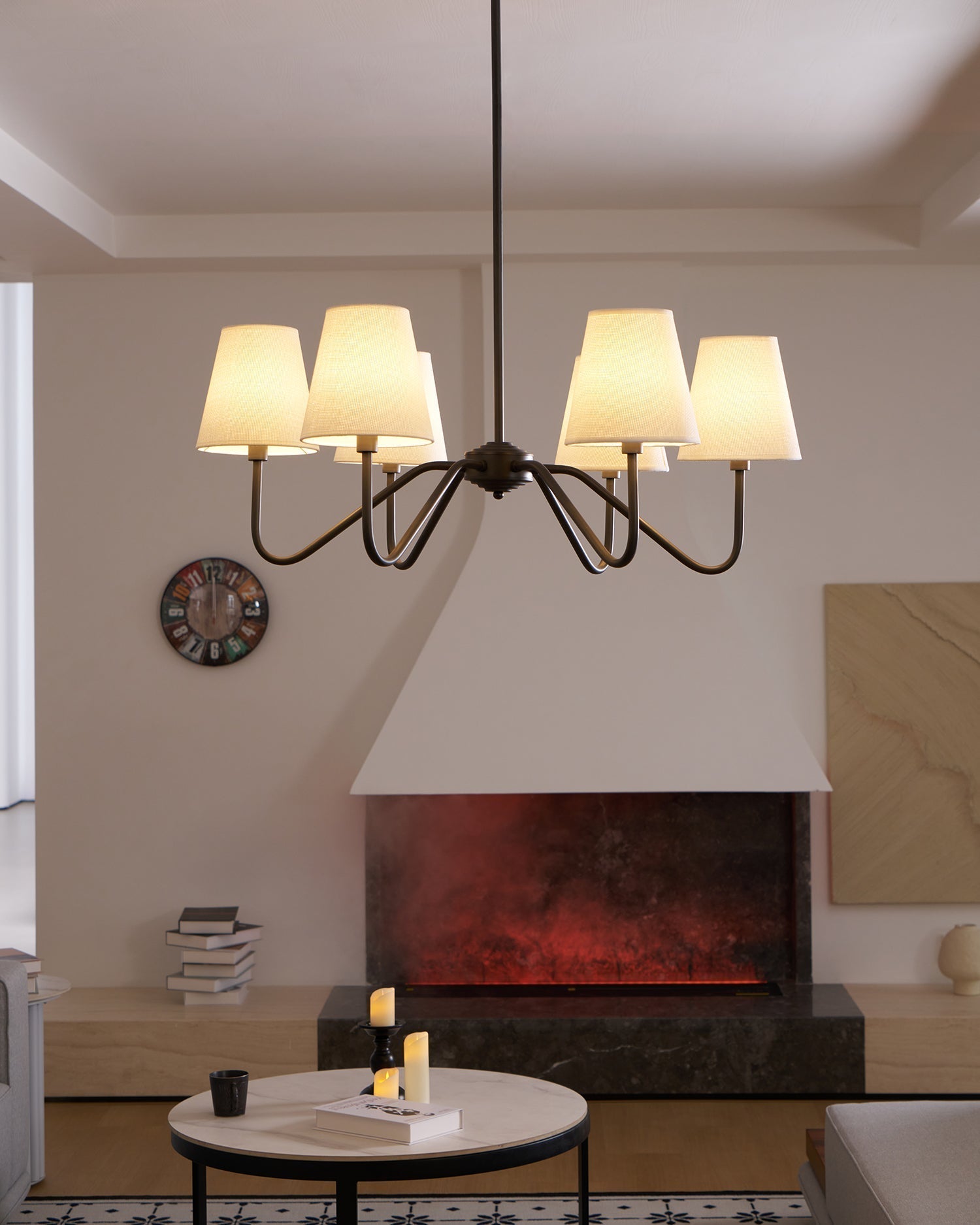 Lassen Lustre Bras Courbés Noirs Moderne