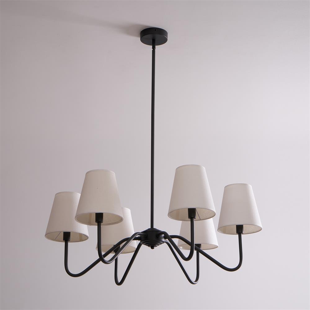 Lassen Lustre Bras Courbés Noirs Moderne