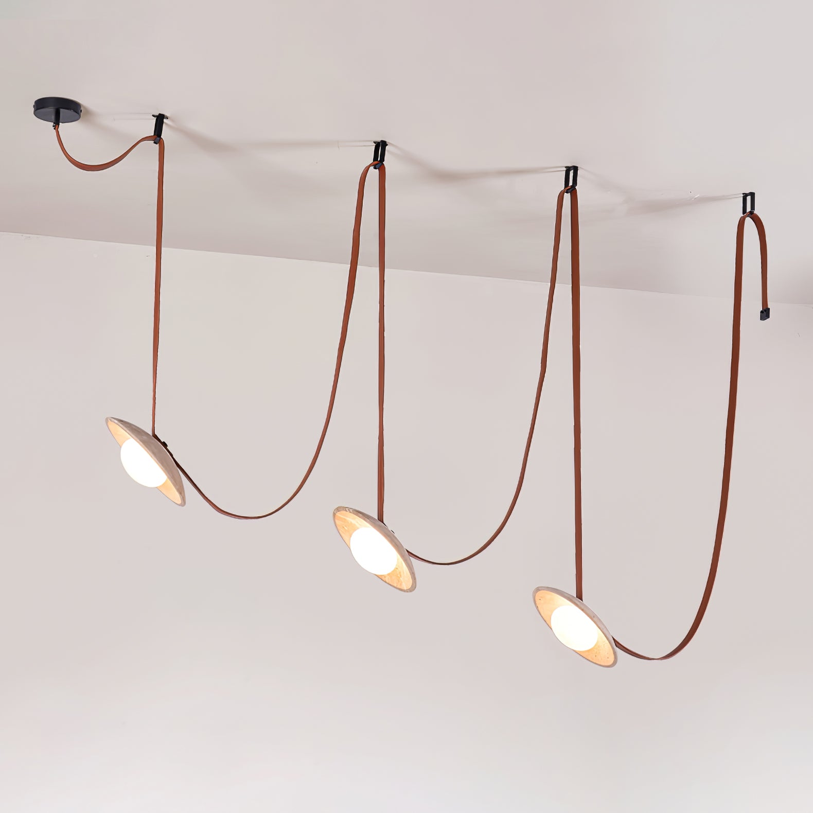 Ulsoryra Organique Travertin Pendentif Lumière Grappe